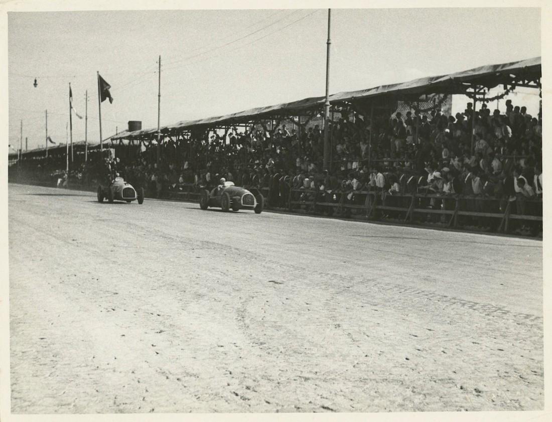 Silver Gelatin Race Car in Bari Italy, 1950's (1 of 2)
