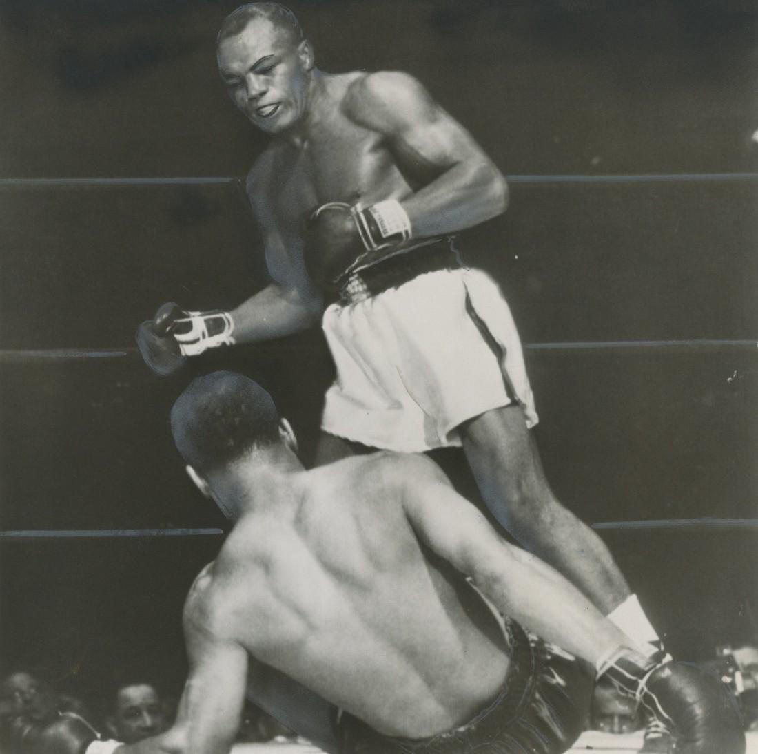 Press Photo, Joe Louis is Down by Jersey Joe Walcott,: All items in this sale are guaranteed originals. Please contact us if there is a misrepresentation so that the item can be returned. The dimensions are 9" x 7".