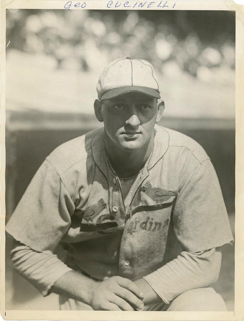 Silver Gelatin Baseball Tony Cuccinello, 1930's: All items in this sale are guaranteed originals. Please contact us if there is a misrepresentation so that the item can be returned. The image dimensions are 7" x 5".