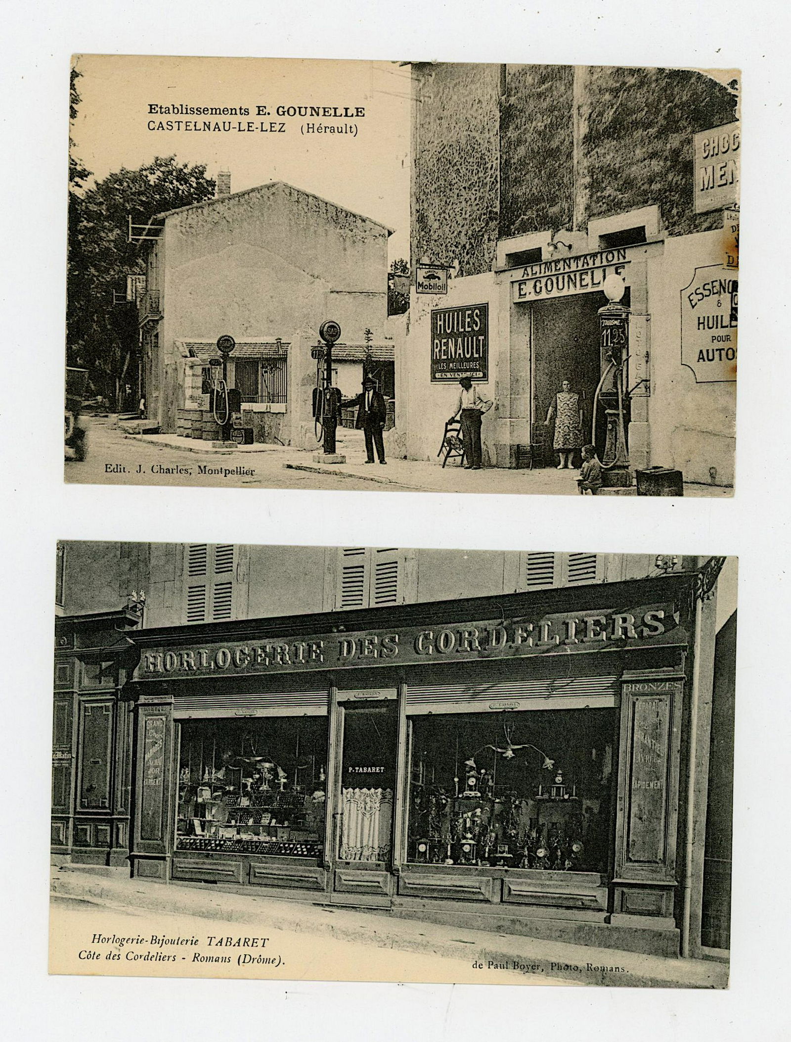 Antique / Vintage Set of 2 Postcards Gas Station &: The dimensions in average are Approx. 3.5" x 5.5" (each one).