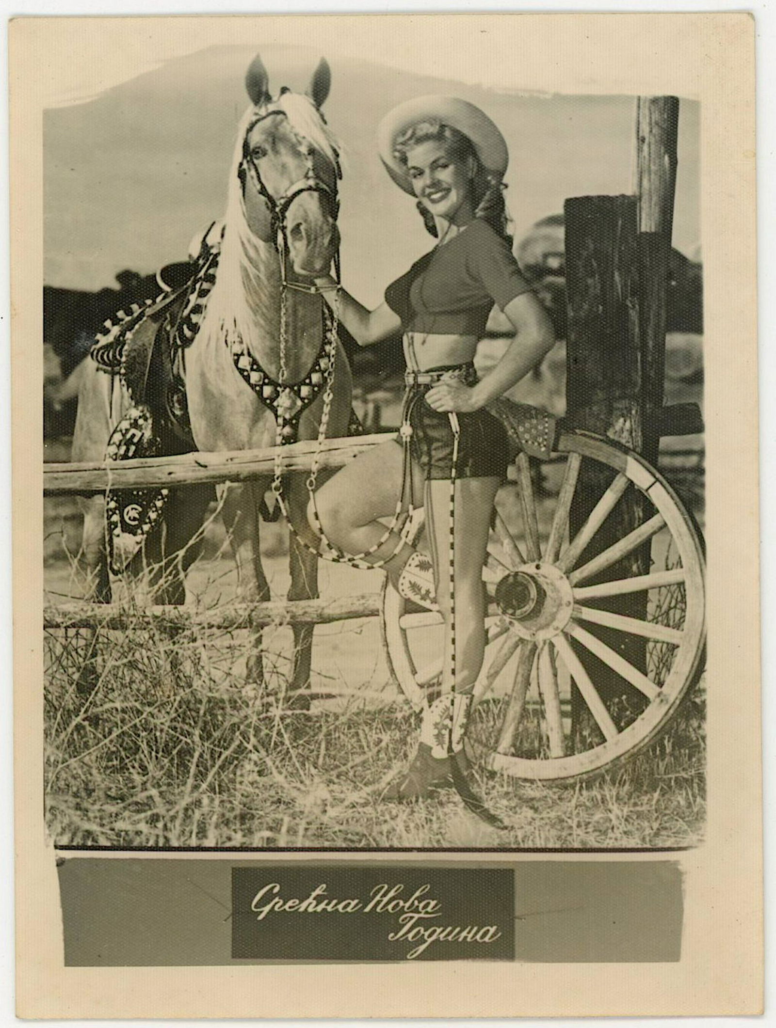 Vintage Photo American Cowgirl Pin-Up 1960s: The dimensions are Approx. 3.5" x 5" .