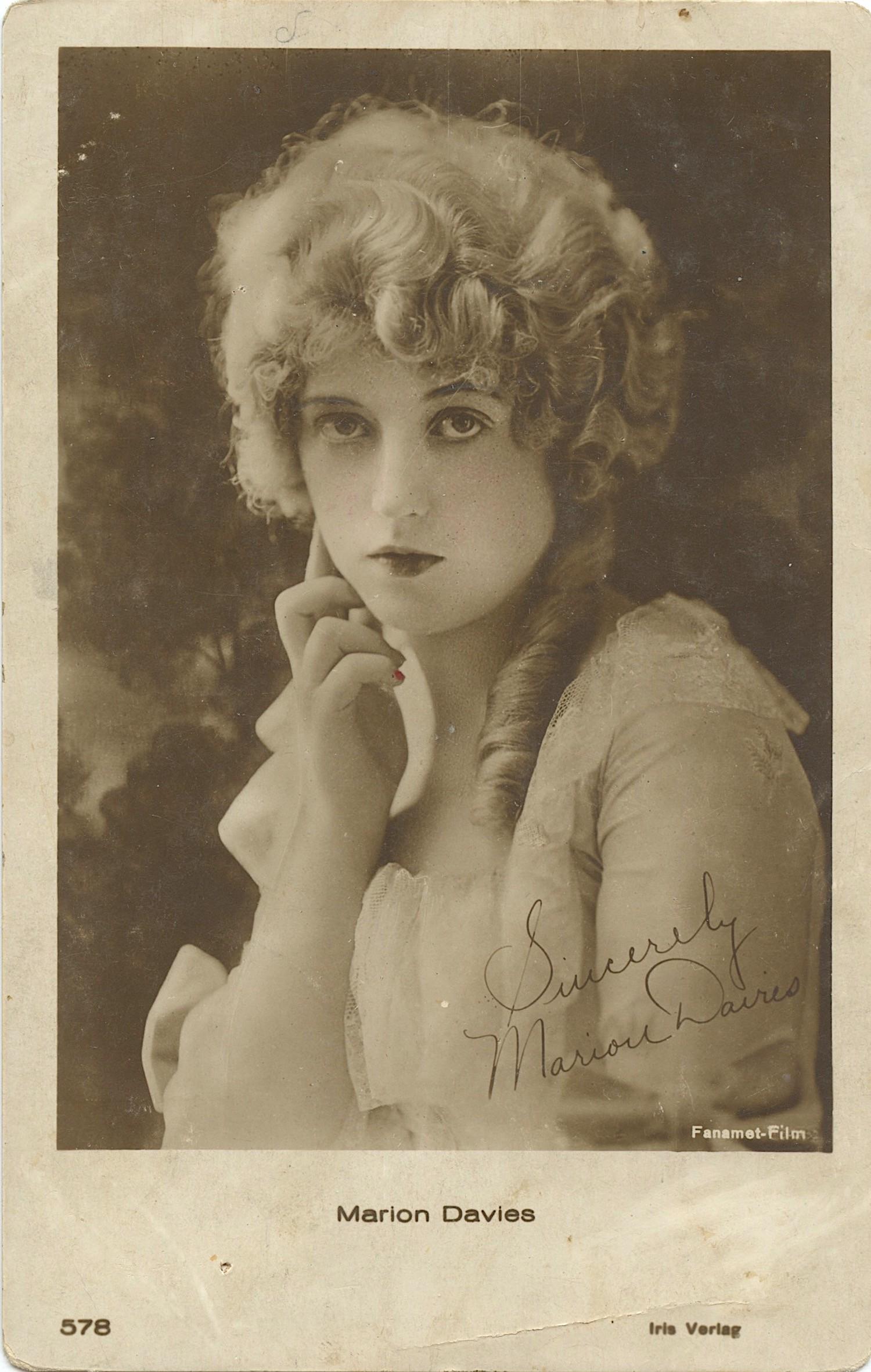 Vintage Antique French Postcard Marion Davies: Dimensions are Approx. 3.75" x 5,5"