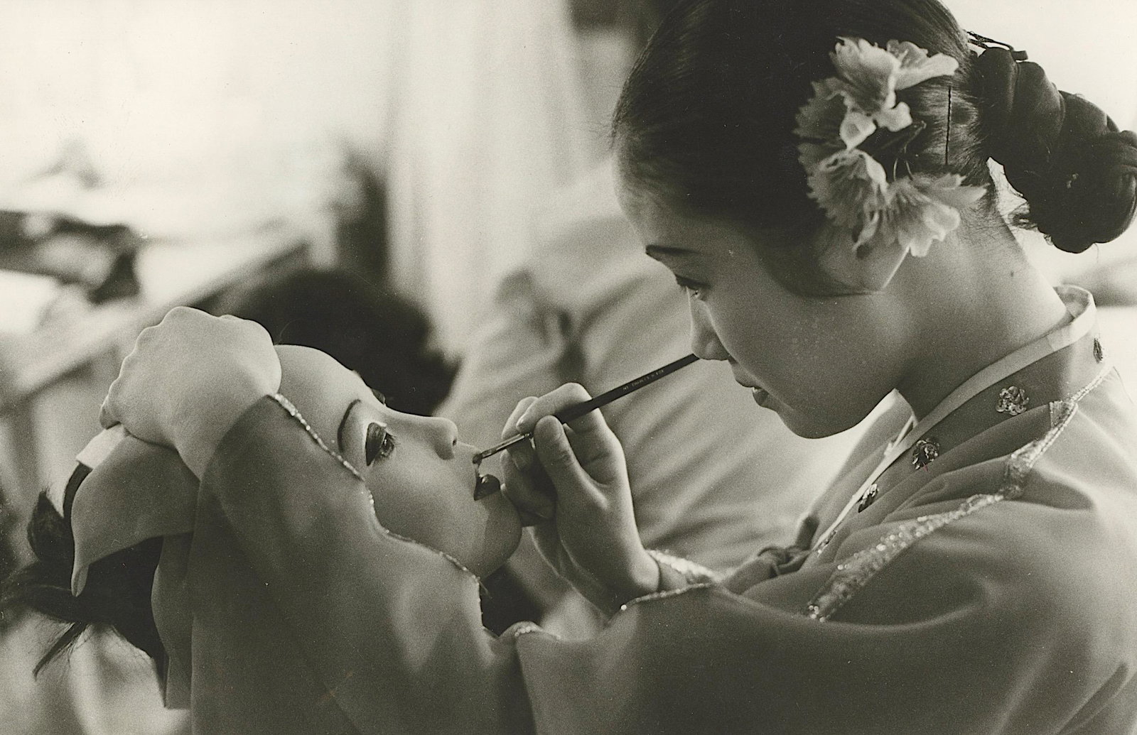 SERGE LEMOINE Photo of Little Angels of Korea, 1972: Vintage silver gelatin photo with dimensions Approx. 8" x 12". Stamped.