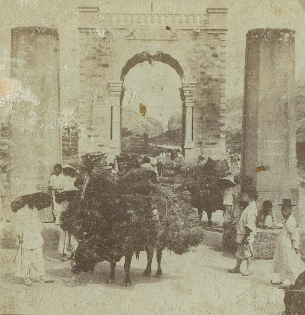 Antique Rare Stereo Photo Korea: The dimensions of each card are Approx. 3.5" x 7".