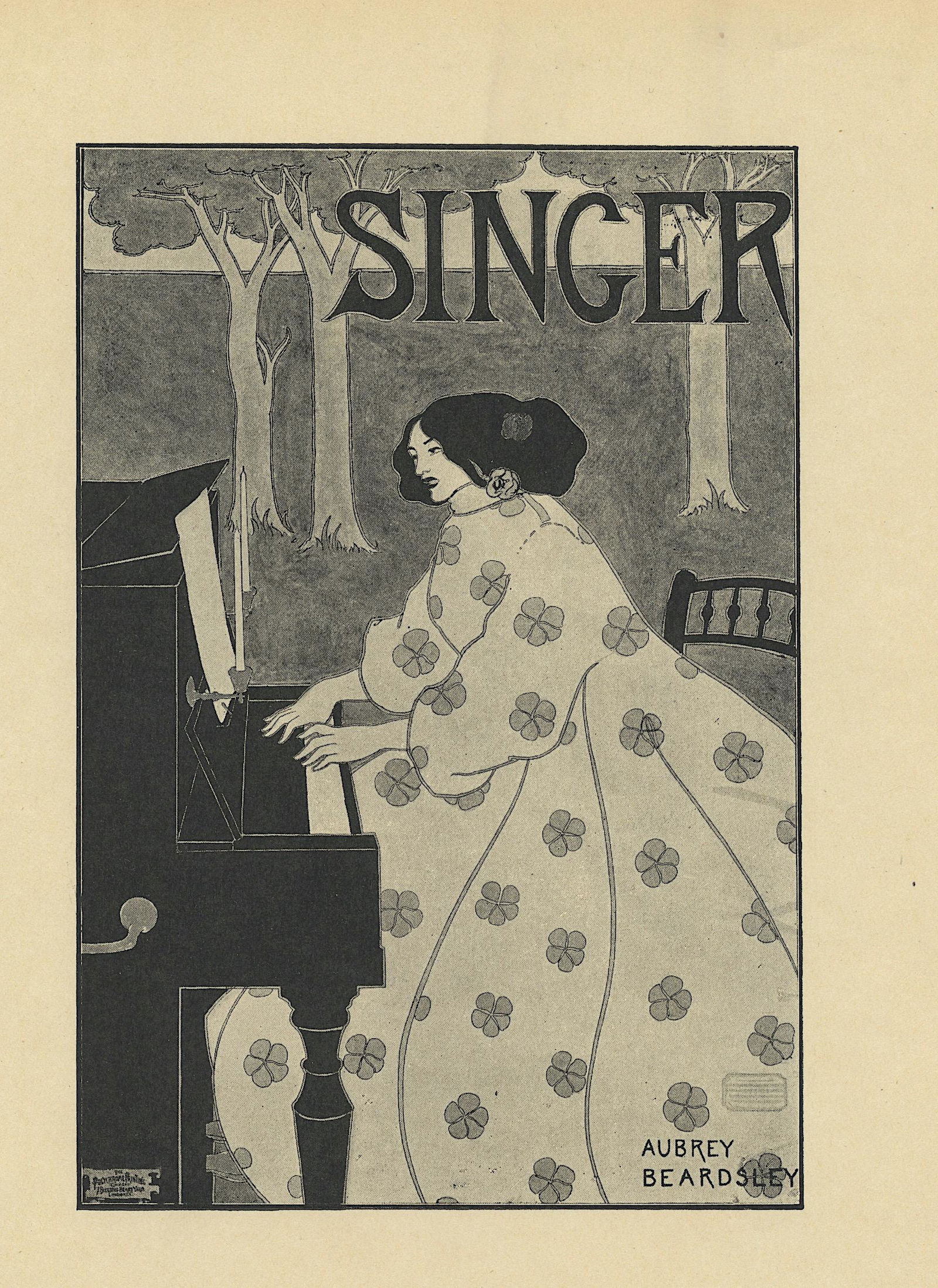 AUBREY BEARDSLEY Antique Print Litho, Printed 1899: Antique Lithograph print produced in England by John Lane London in 1899. Paper dimensions 9.25" x 7". Vincent Beardsley (21 August 1872 Ð 16 March 1898) was an English illustrator and author. His dr