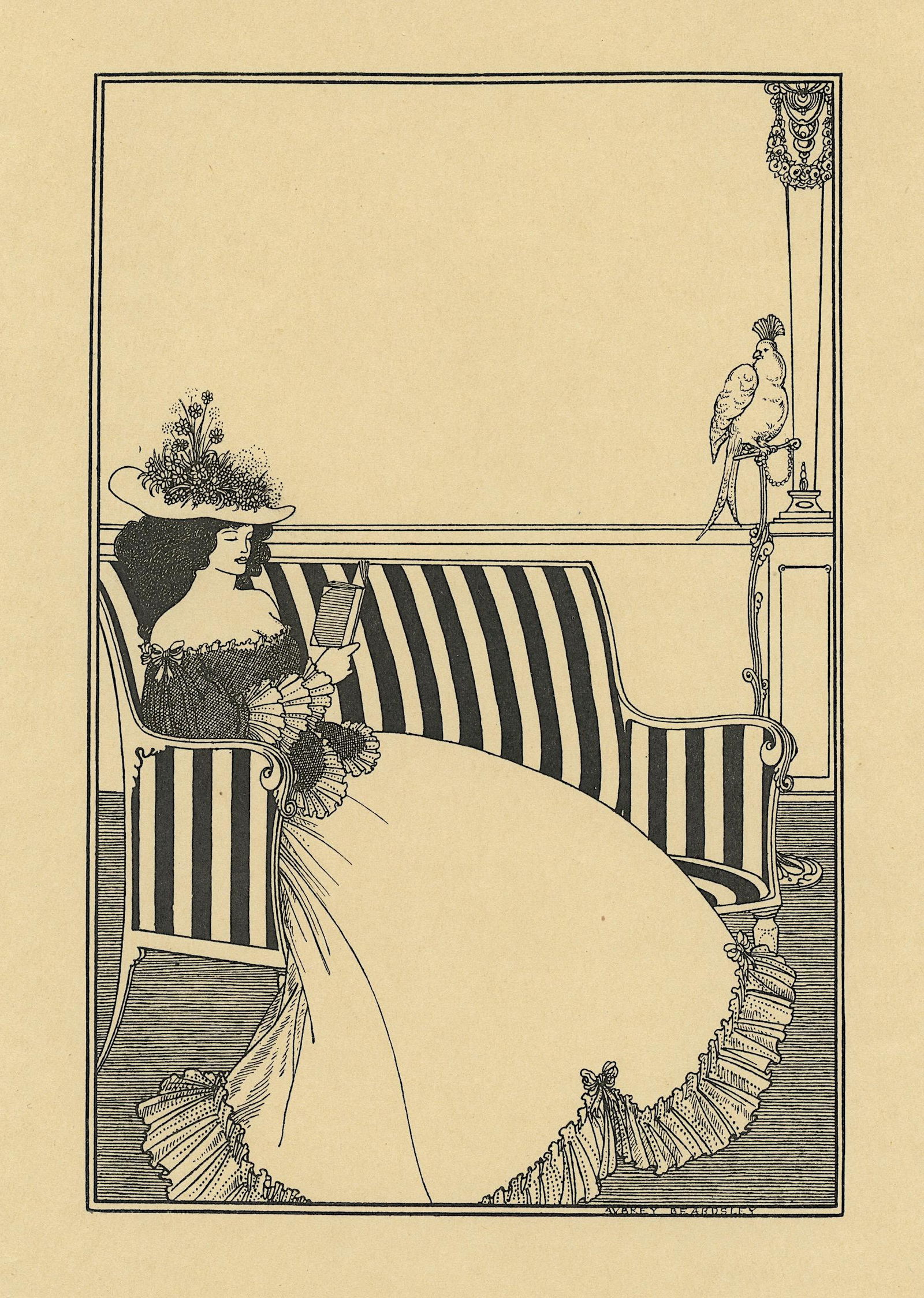 AUBREY BEARDSLEY Antique Print Litho, Printed 1899: Antique Lithograph print produced in England by John Lane London in 1899. Paper dimensions 9" x 6.5". Vincent Beardsley (21 August 1872 Ð 16 March 1898) was an English illustrator and author. His dra