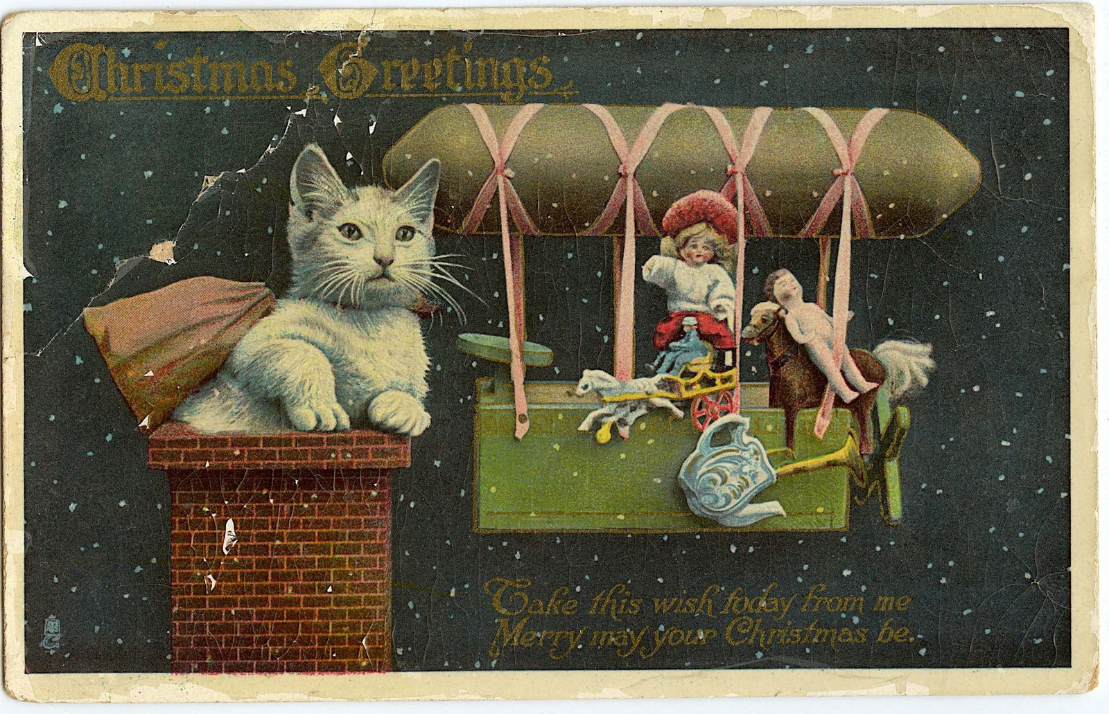 Antique / Vintage Postcard Christmas: Antique / Vintage postcard from the epoch. The regular size of a postcard is approximately 3 1/2 inch x 5 1/2 inch or 9 cm x 14 cm (small variance can occur). As a formal appreciation we are offering