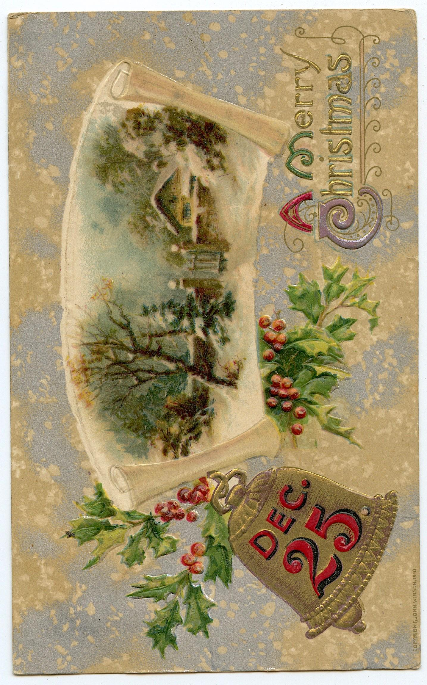 Antique / Vintage Postcard Christmas: Antique / Vintage postcard from the epoch. The regular size of a postcard is approximately 3 1/2 inch x 5 1/2 inch or 9 cm x 14 cm (small variance can occur). As a formal appreciation we are offering