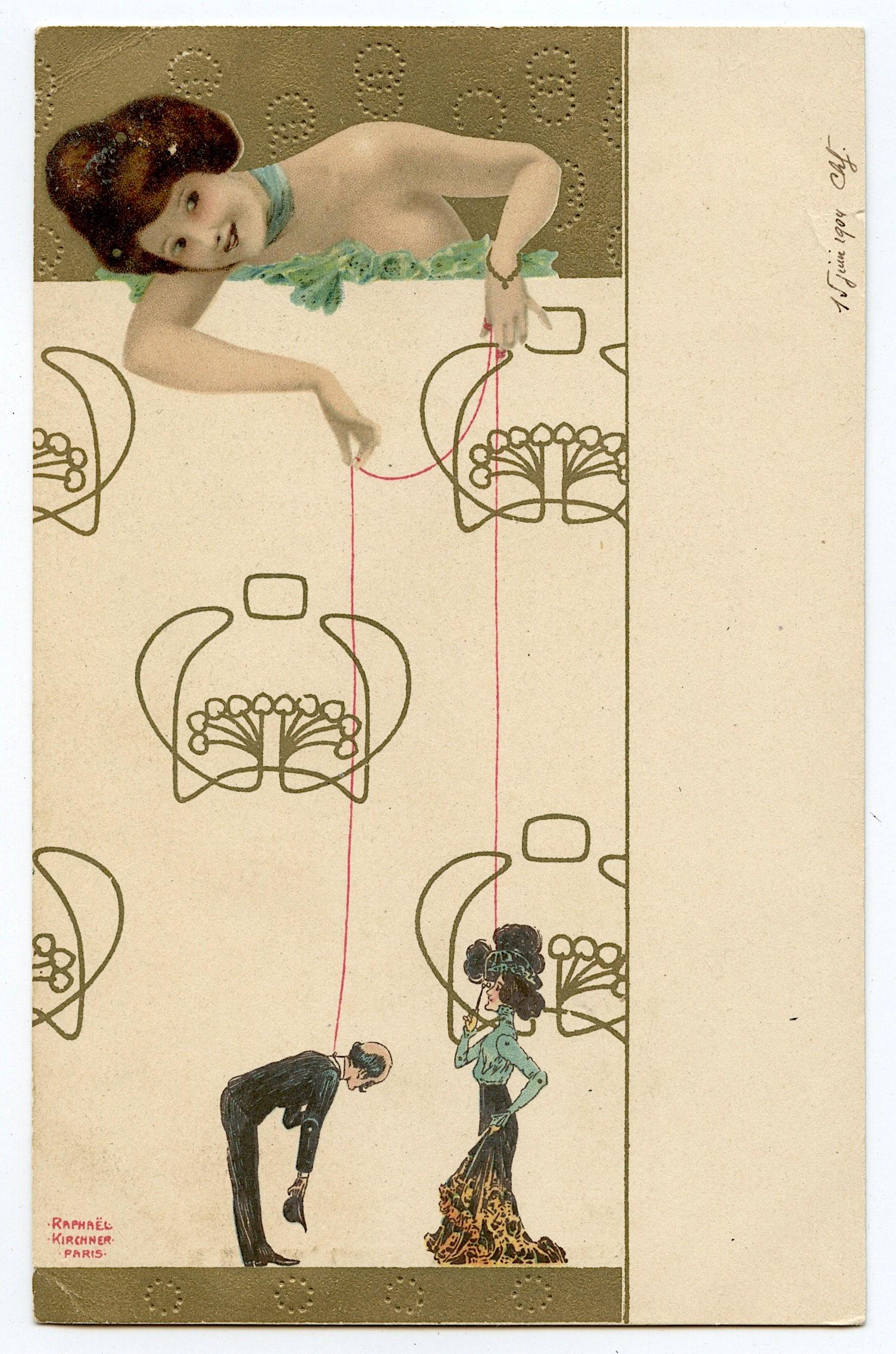 Antique / Vintage Postcard Raphael Kirchner: Antique / Vintage postcard from the epoch. The regular size of a postcard is approximately 3 1/2 inch x 5 1/2 inch or 9 cm x 14 cm (small variance can occur). As a formal appreciation we are offering 