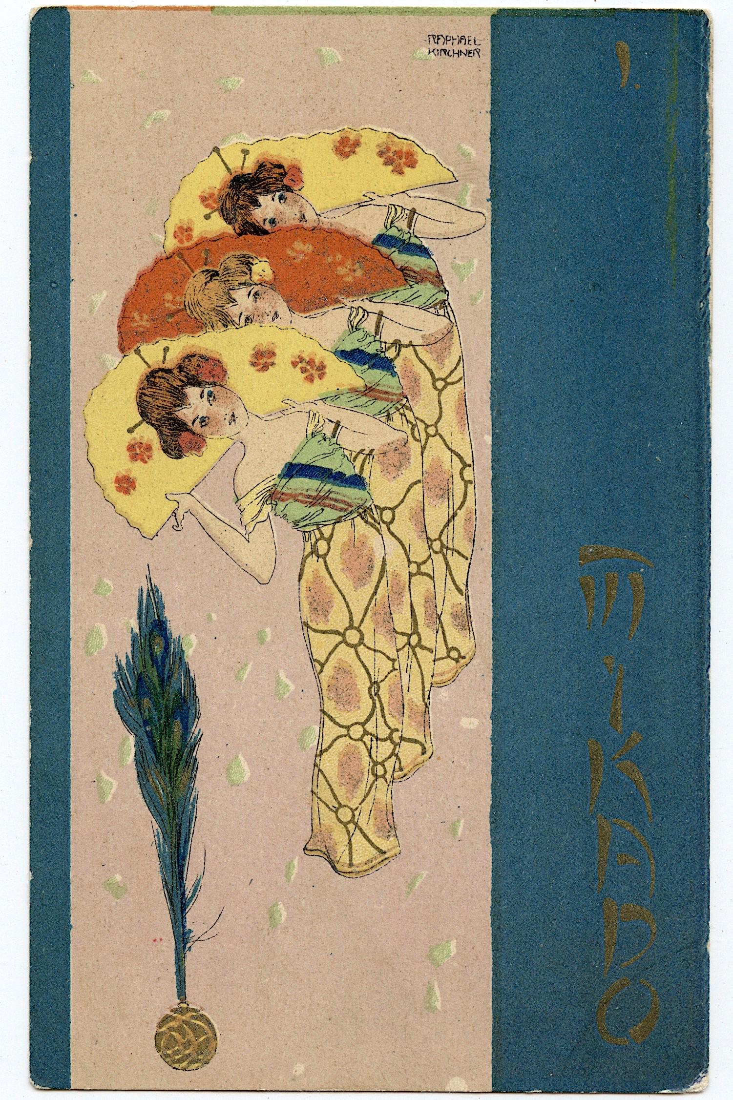 Antique / Vintage Postcard Raphael Kirchner: Antique / Vintage postcard from the epoch. The regular size of a postcard is approximately 3 1/2 inch x 5 1/2 inch or 9 cm x 14 cm (small variance can occur). As a formal appreciation we are offering 