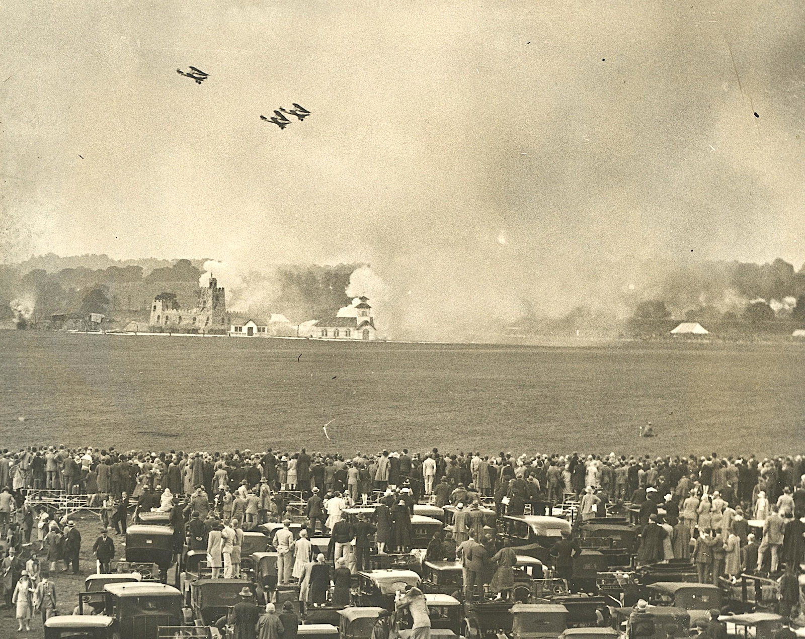 Antique Photo Bombing Biplanes Royal Airforce: The dimensions are Approx. 7.5" x 9.25".