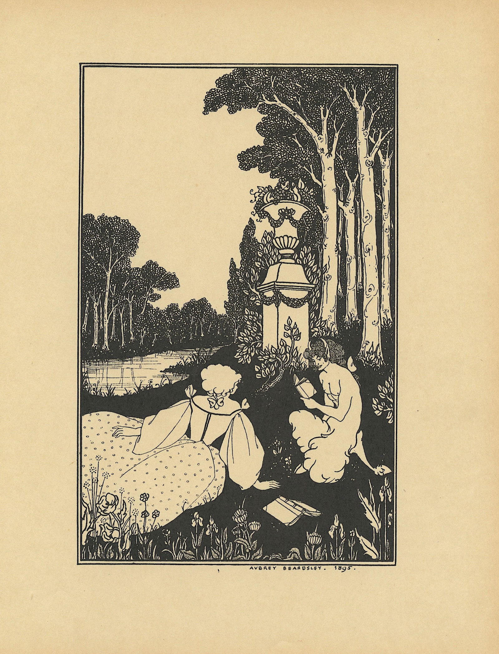 AUBREY BEARDSLEY Antique Print Litho, Printed 1899: Antique Lithograph print produced in England by John Lane London in 1899. Paper dimensions 11" x 8.25" (variances can occur). Vincent Beardsley (21 August 1872 Ð 16 March 1898) was an English illustr