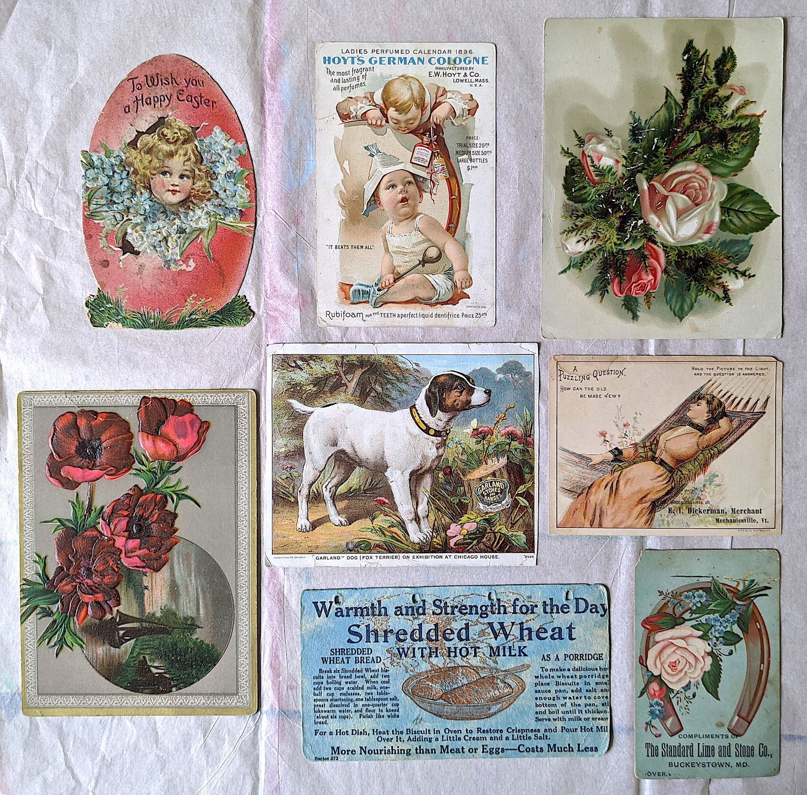 Vintage / Antique Set 8 Tradecards Ephemera Collection: This lot is part of the estate of an American war veteran during WWII. This lot is located in Boca Raton, Fl and its shipment will be made directly by Artelisted. Keep in mind that shipments correspon