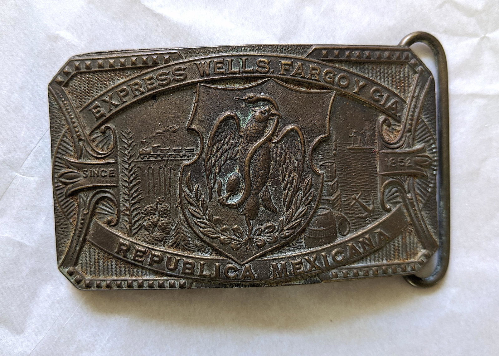 Vintage Tiffany New York Republica Mexicana Belt Buckle (1 of 2)