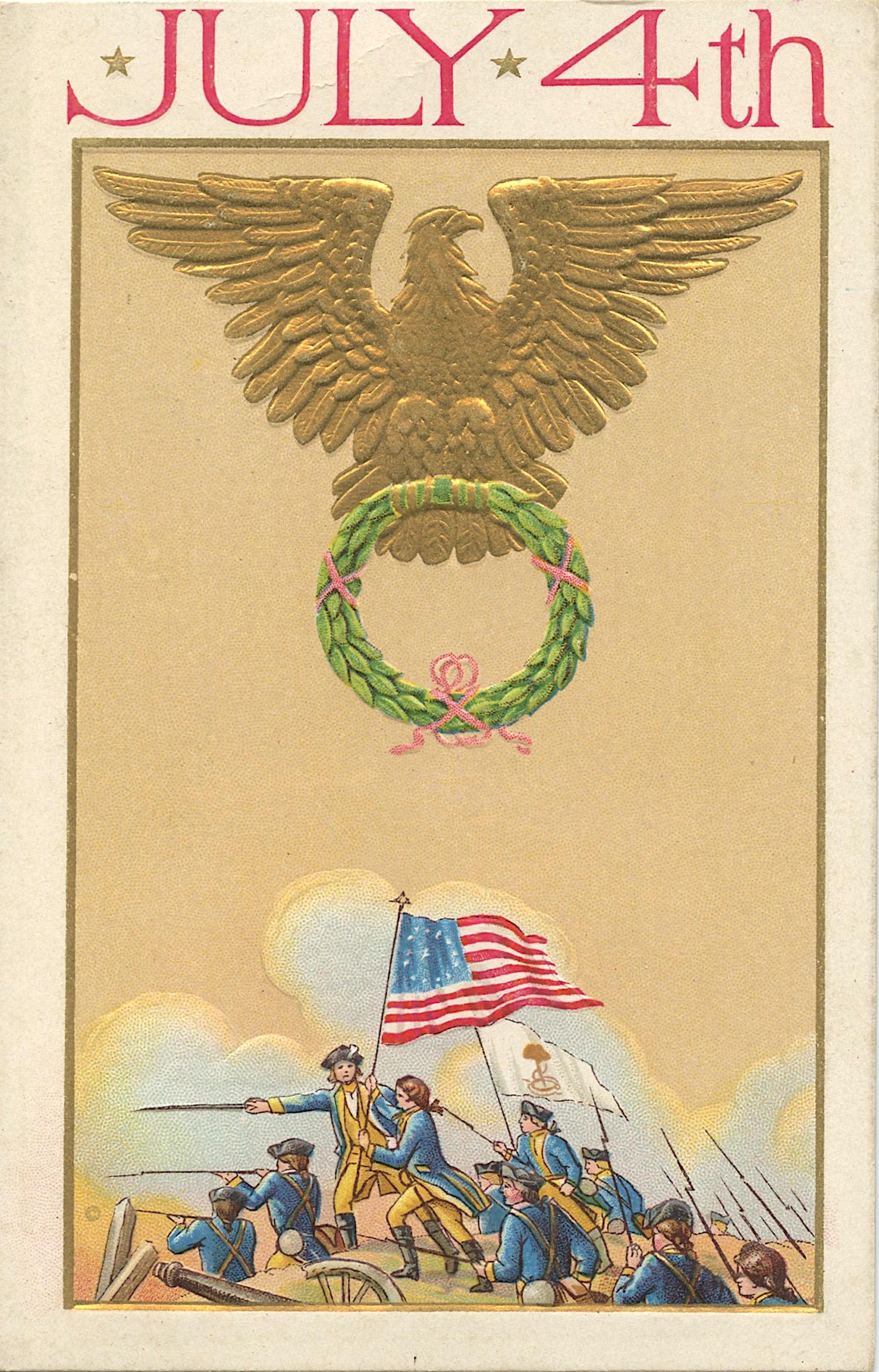 Vintage Rare Early  American Postcard 4th Of July (1 of 2)