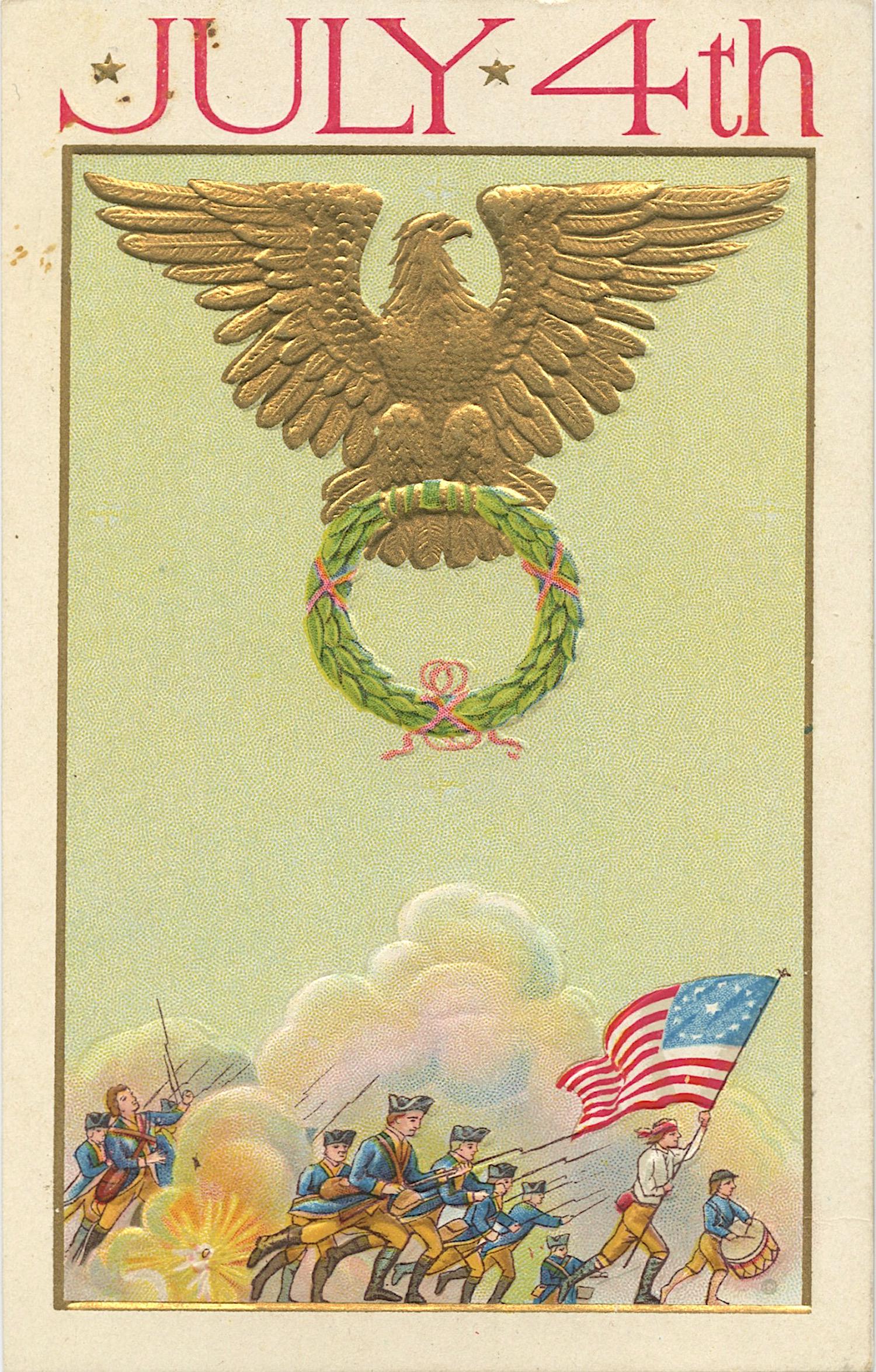Vintage Rare Early  American Postcard 4th Of July (1 of 2)