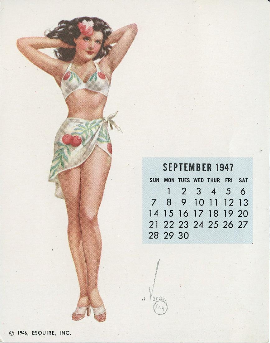 Vintage Pin Up Varga, Esquirre Calendar Page, 1947 (1 of 1)