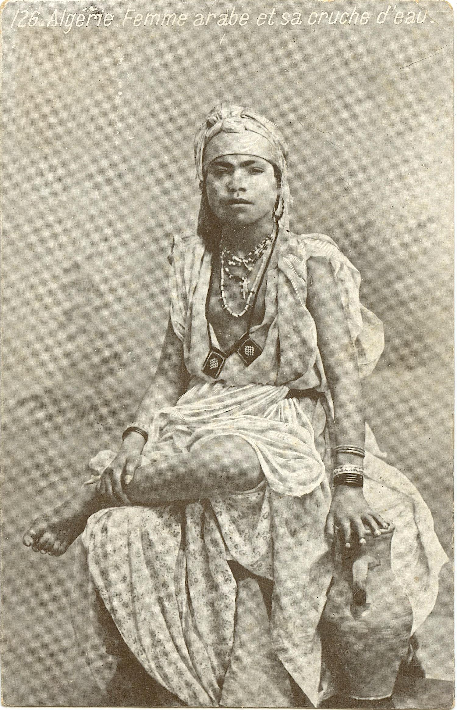 Antique / Vintage Algeria Female Postcard 1900s - 1910s (1 of 2)