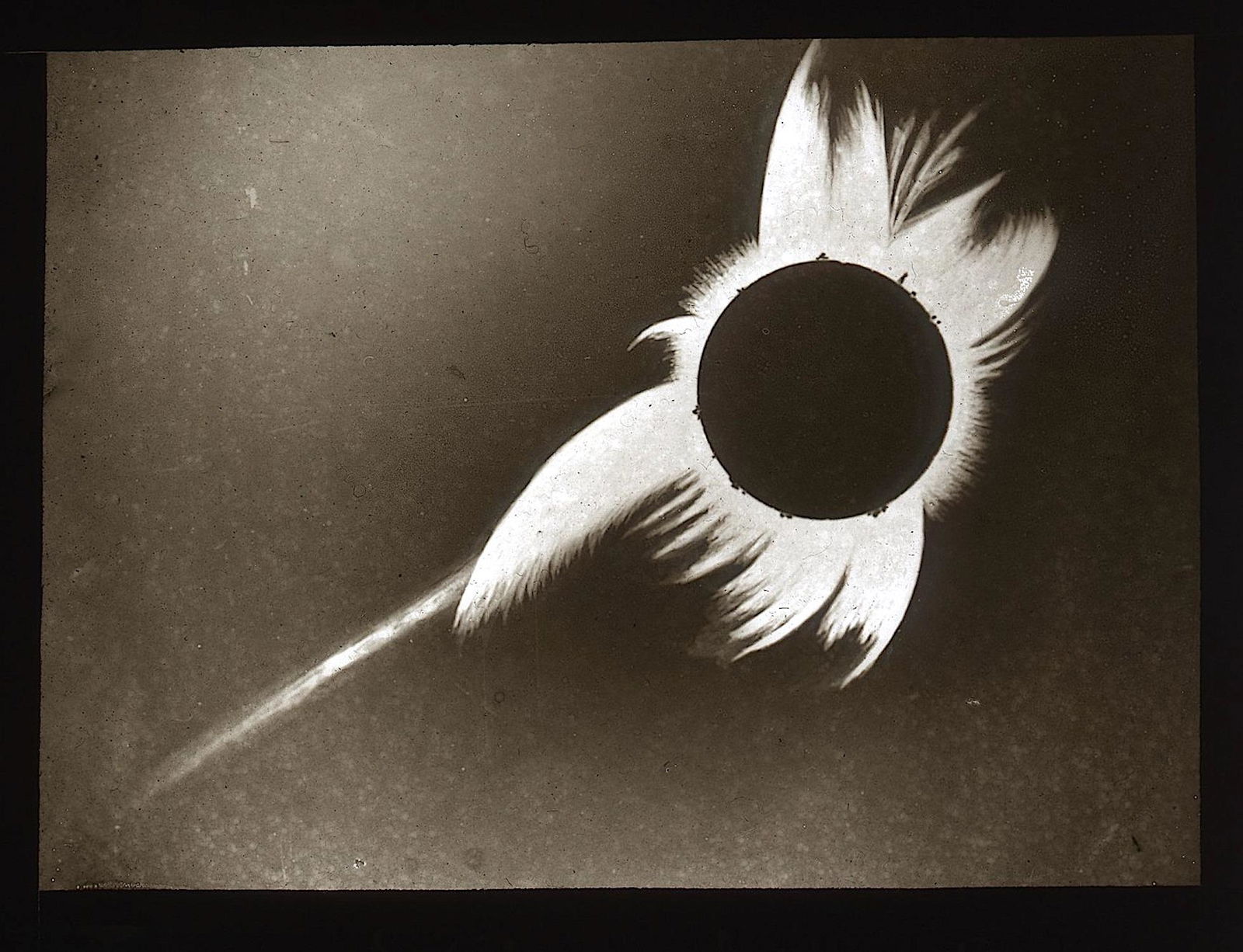 Rare Lantern Glass Photograph Total Eclipse,  19th C. (1 of 2)