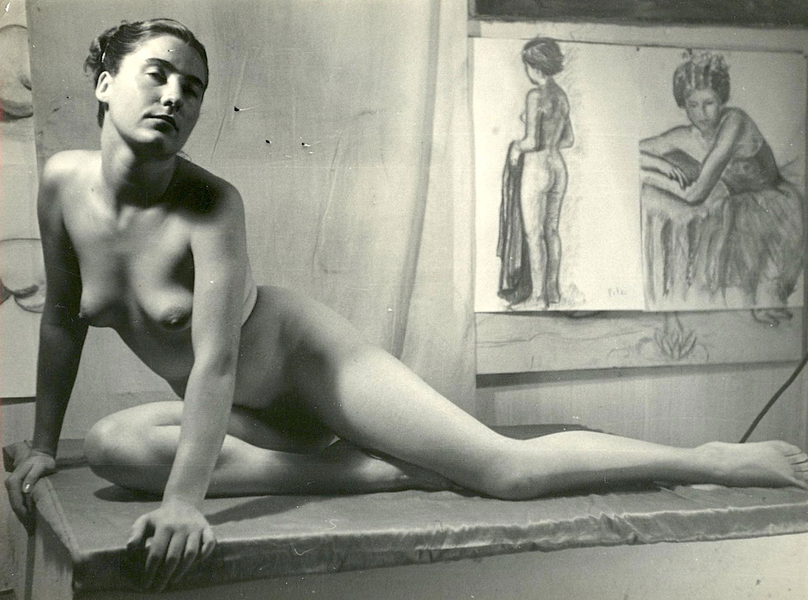 Original Argentina Model in Artist's Studio, 1950s (1 of 3)