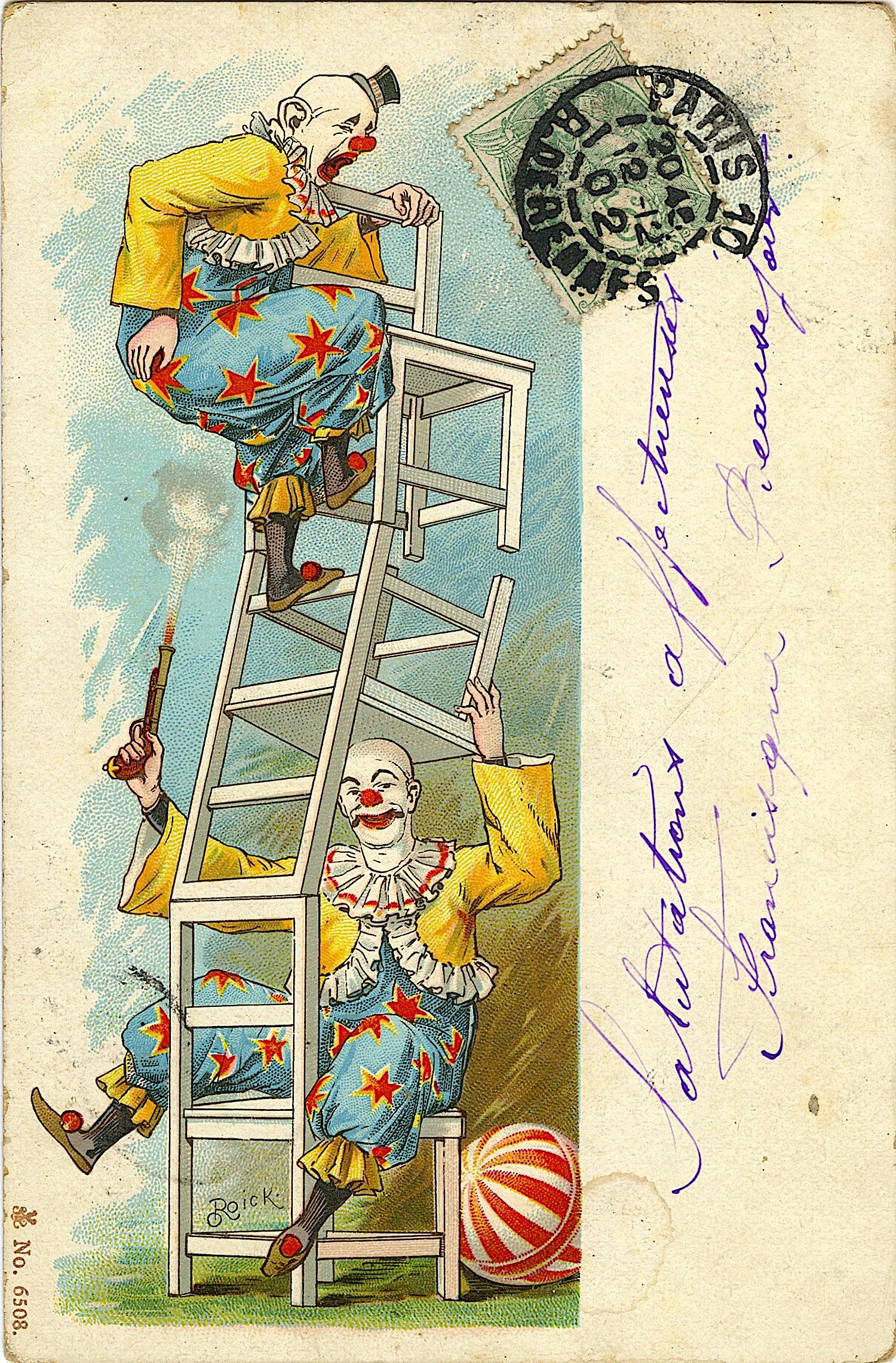 Antique Rare  Postcard Circus Clown (1 of 2)