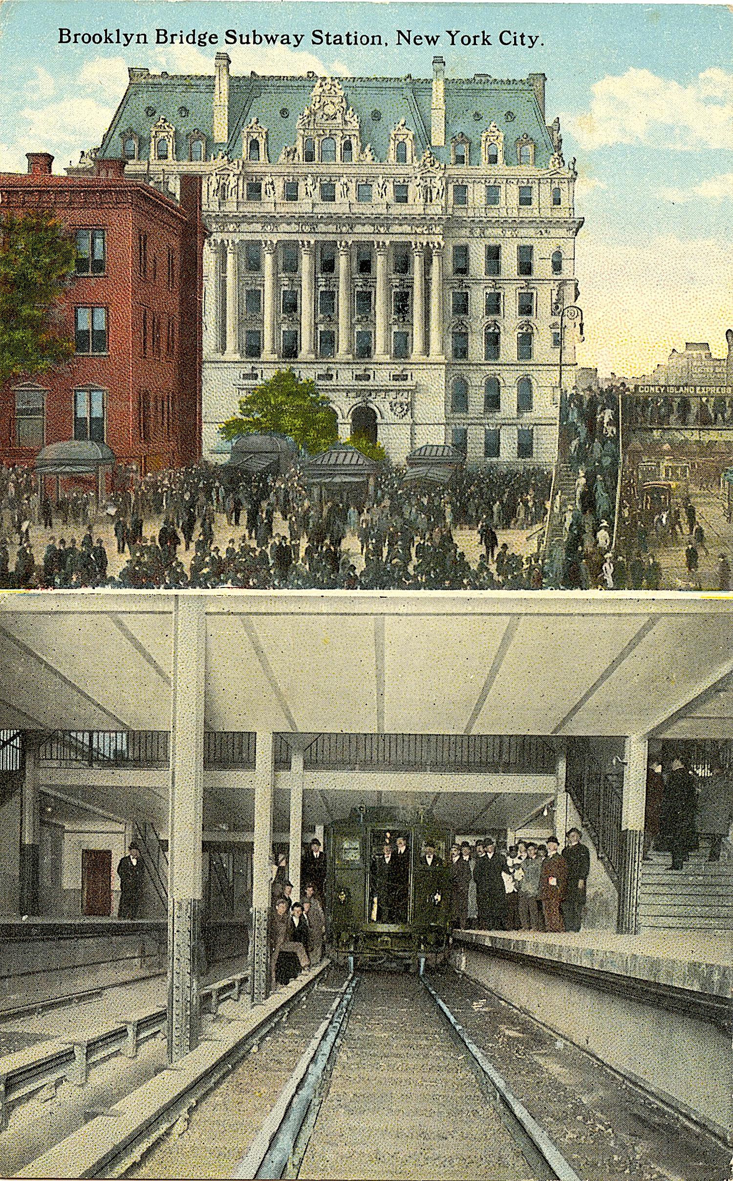 Antique Americana Postcard  Subway New York (1 of 2)