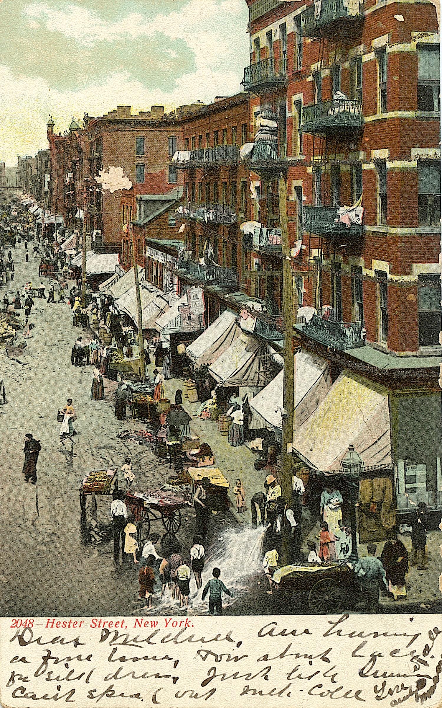 Antique Americana Postcard  Hester Street N. Y. (1 of 2)