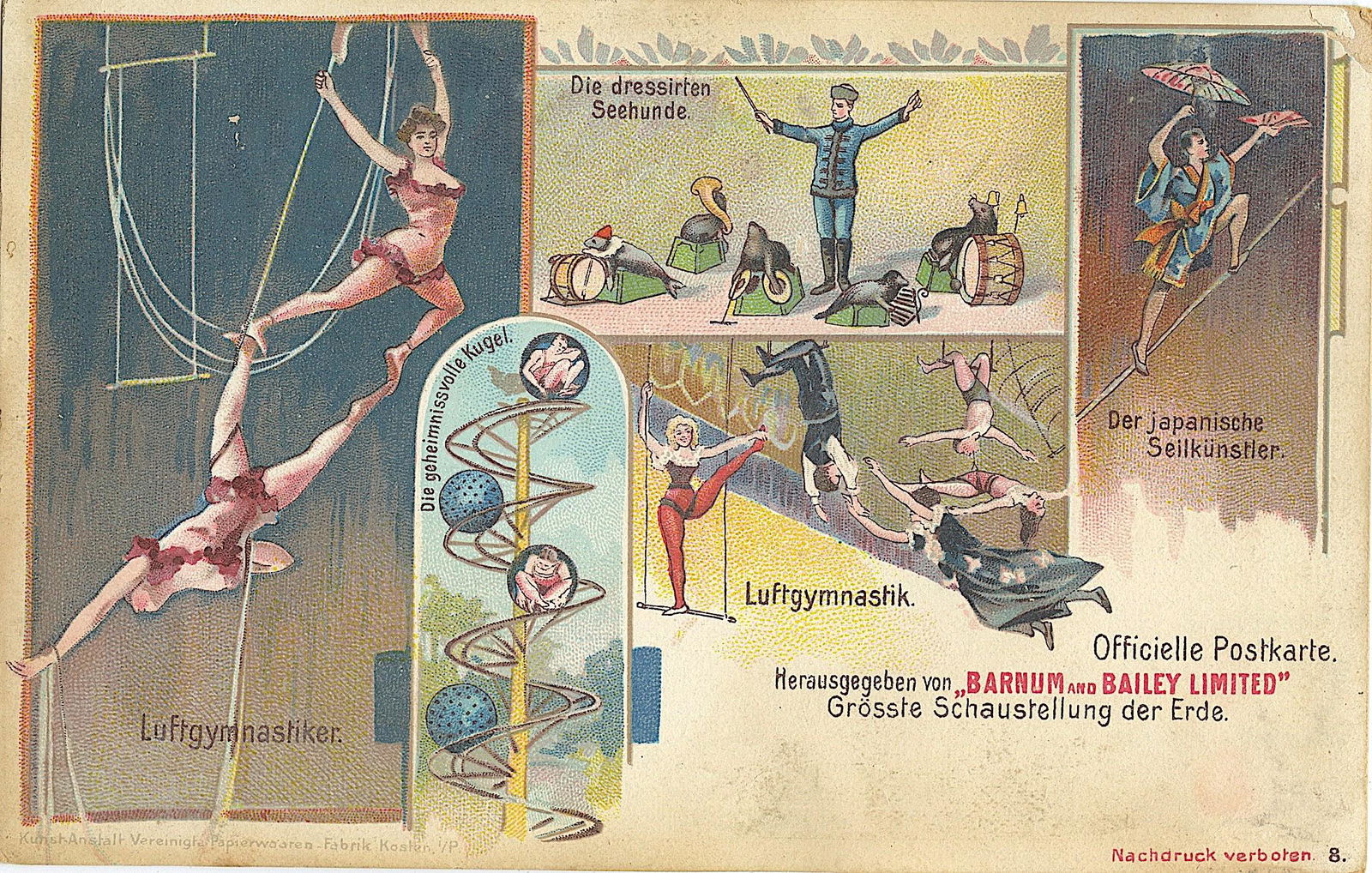 Rare Antique Postcard Circus Actors (1 of 2)
