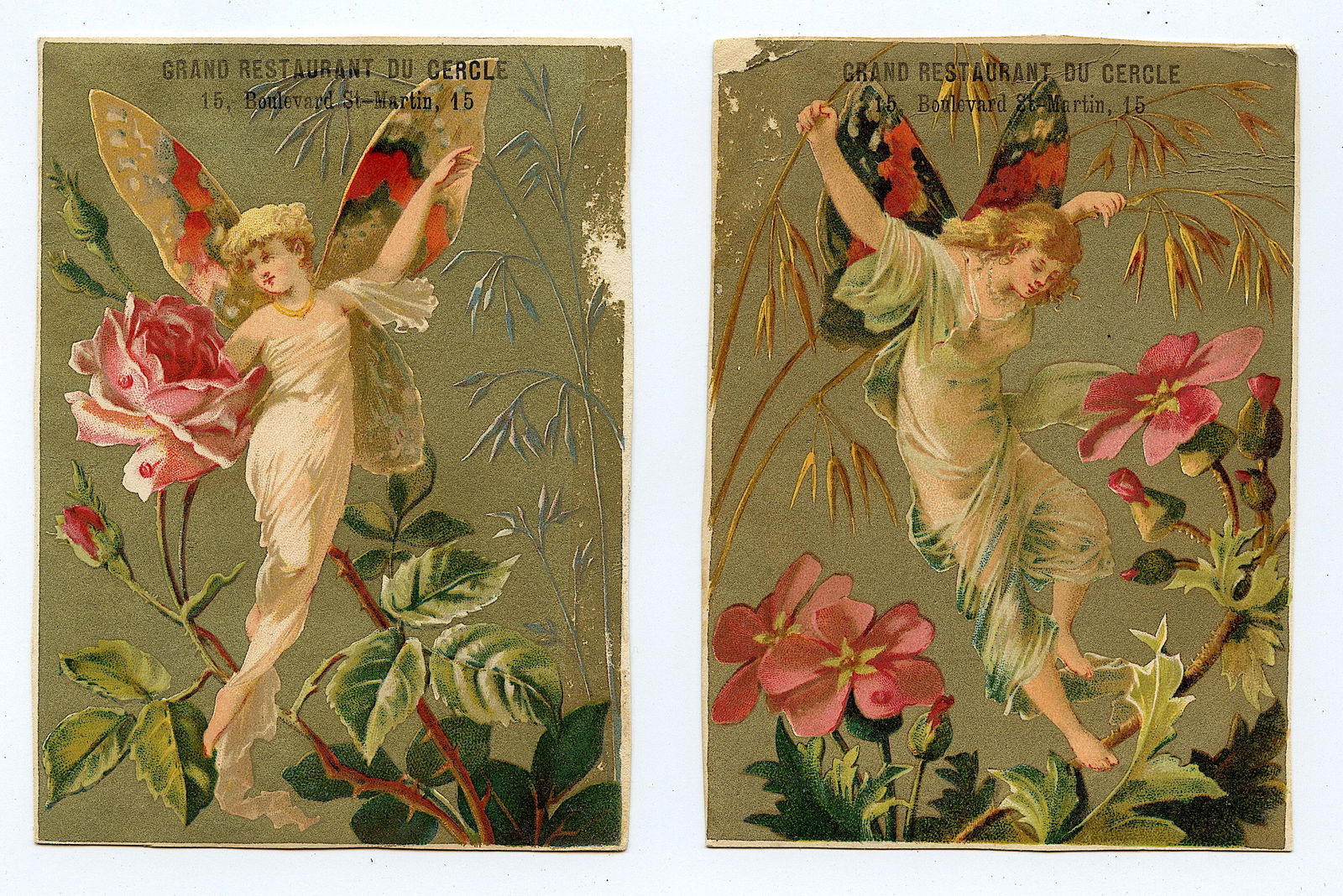 Antique French Set 2 Art Nouveau Illustration Cards (1 of 2)