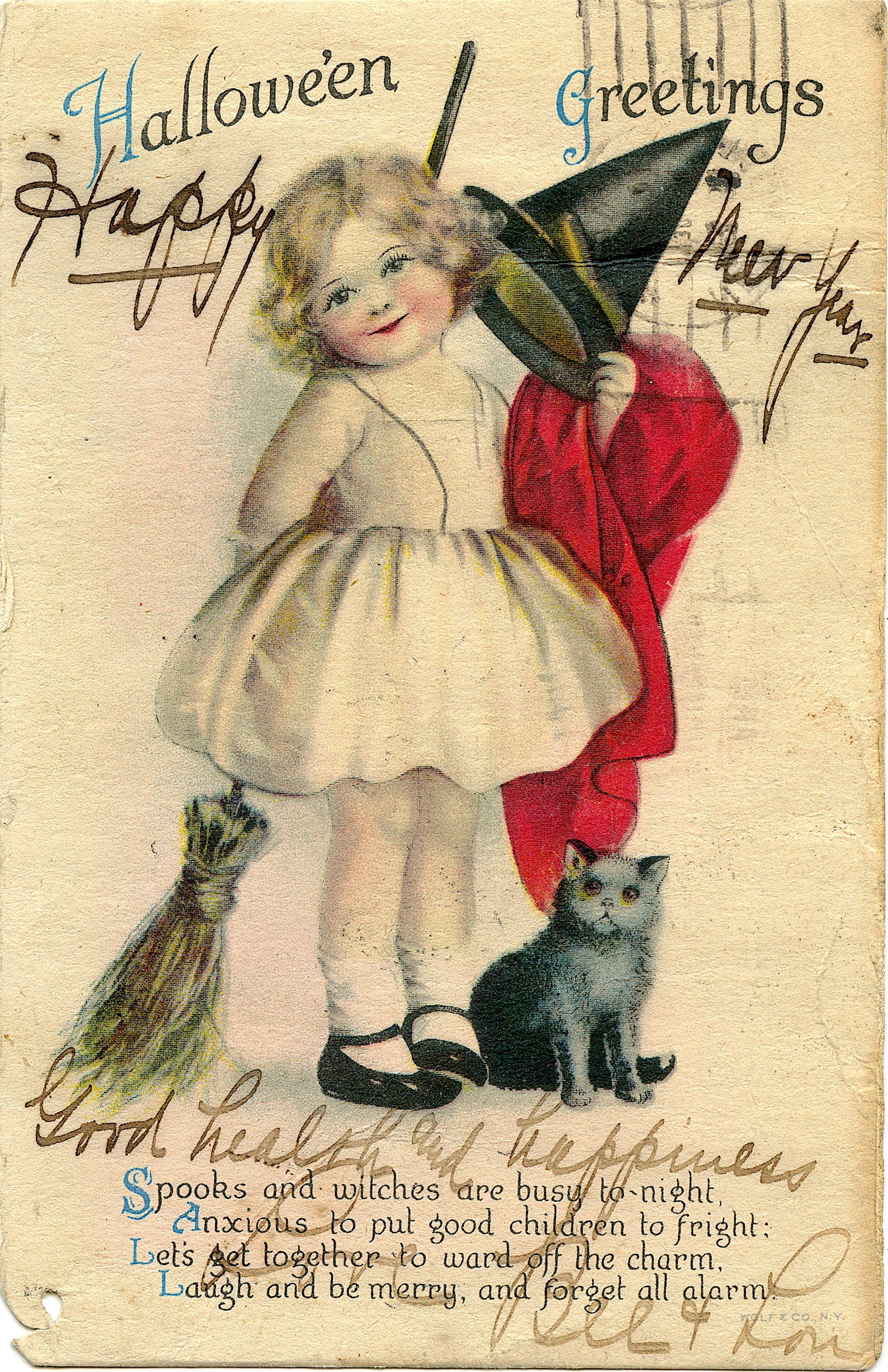 Antique / Vintage Postcard Halloween: The dimensions of an antique / vintage postcard are Approx. 5.5" x 3.5" (small variances can occur). This lot is located in Boca Raton, Fl and its shipment will be made directly by Artelisted. Shippin