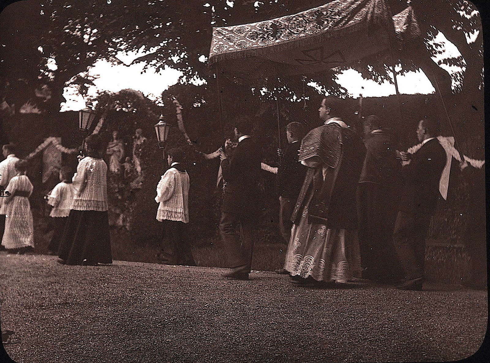 Antique Glass Plate Positive Religious Procession (1 of 2)