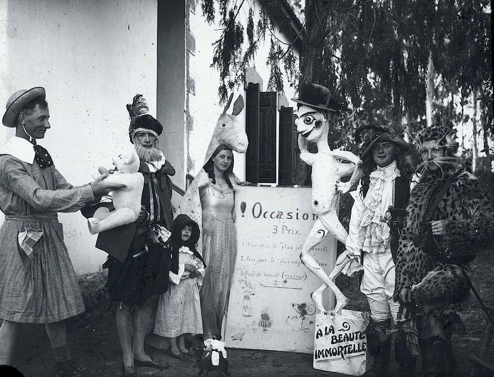 Antique Glass Plate Positive Carnival France (1 of 2)