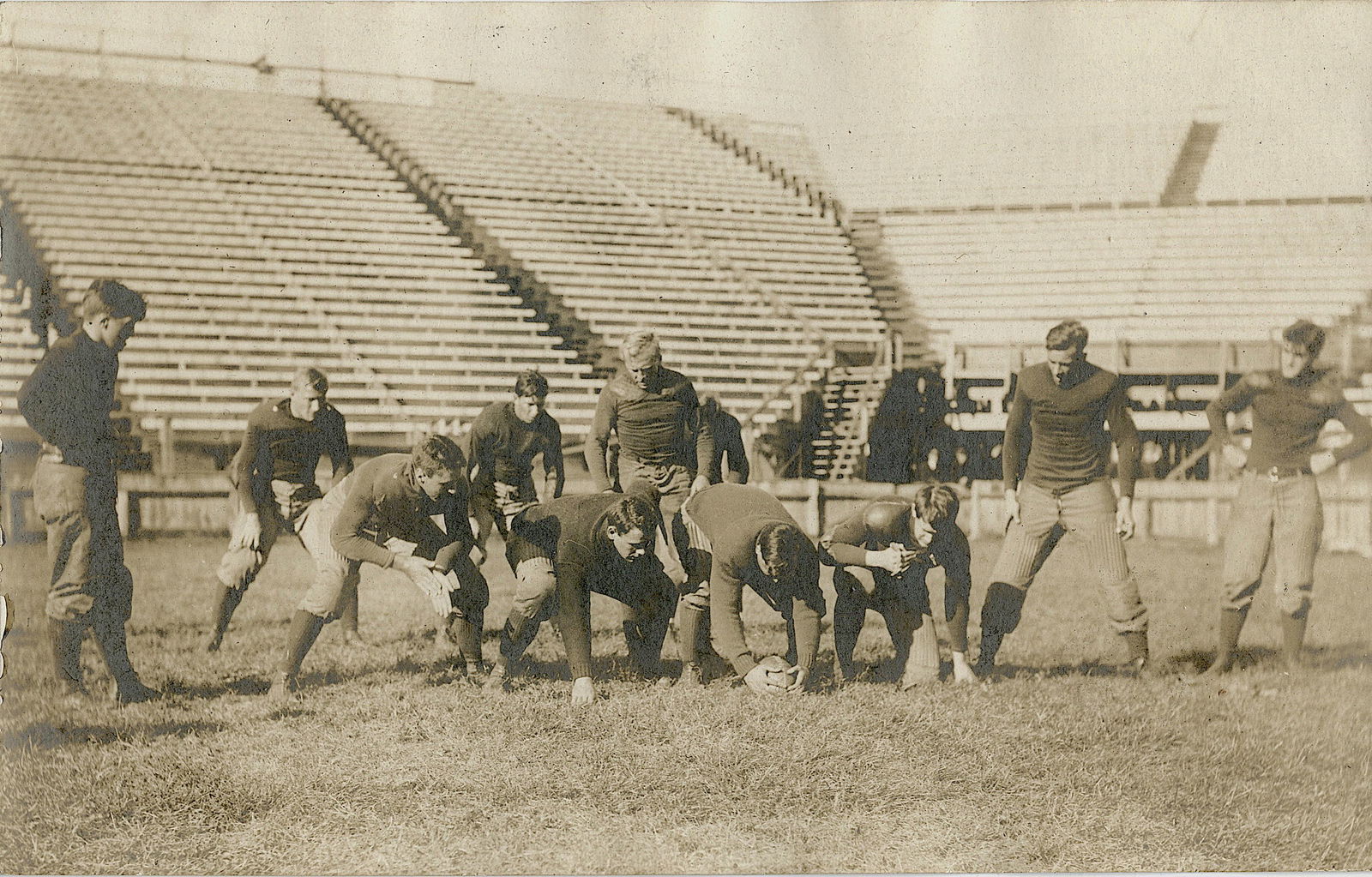 Antique Real Photo PC Football Training 1920s (1 of 2)