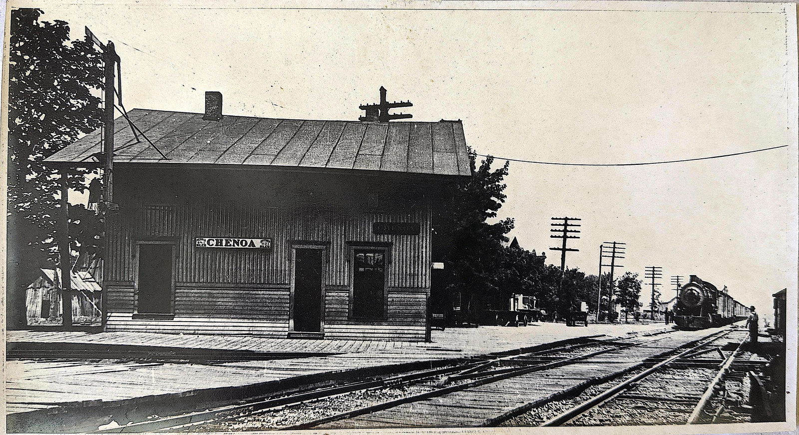 Antique Photograph Train Station Chenoa, IL (1 of 2)