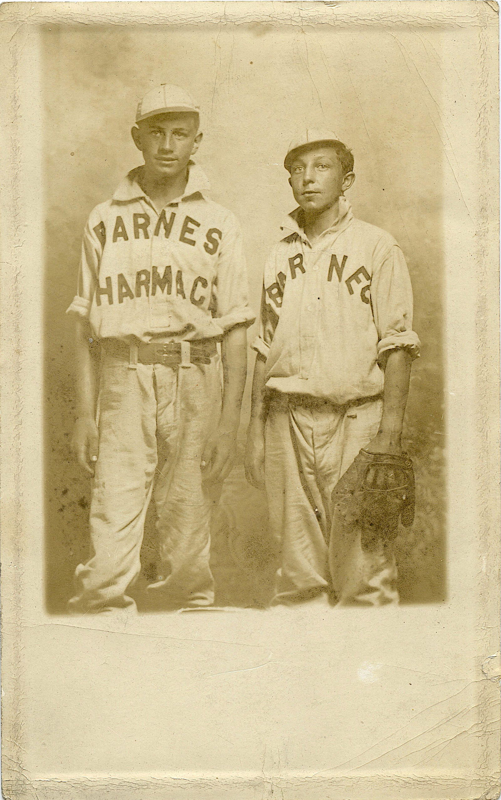 Antique Rare Photo PC Two Baseball Players 1910s (1 of 2)