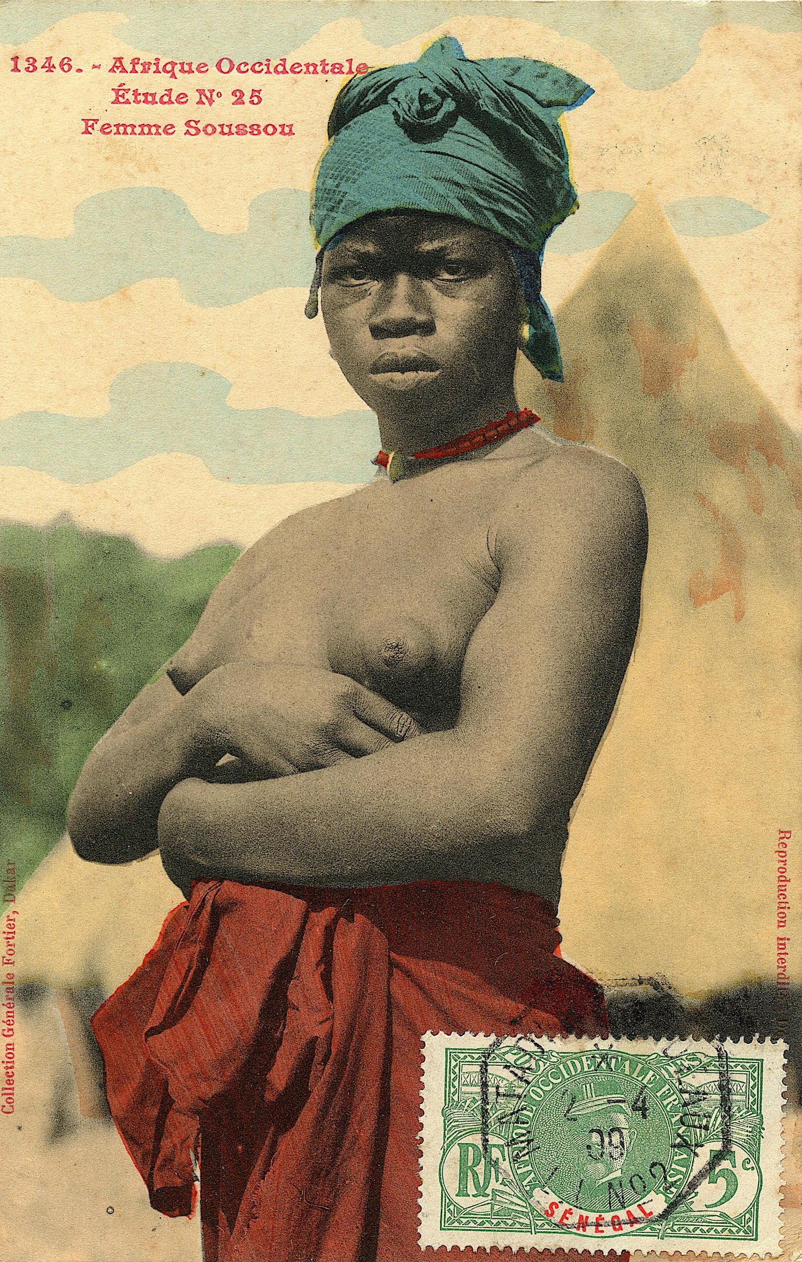 Antique African Female Nude Postcard: The dimensions of an antique / vintage postcard are Approx. 5.5" x 3.5" (small variances can occur). This lot is located in Boca Raton, Fl and its shipment will be made directly by Artelisted. Shippin