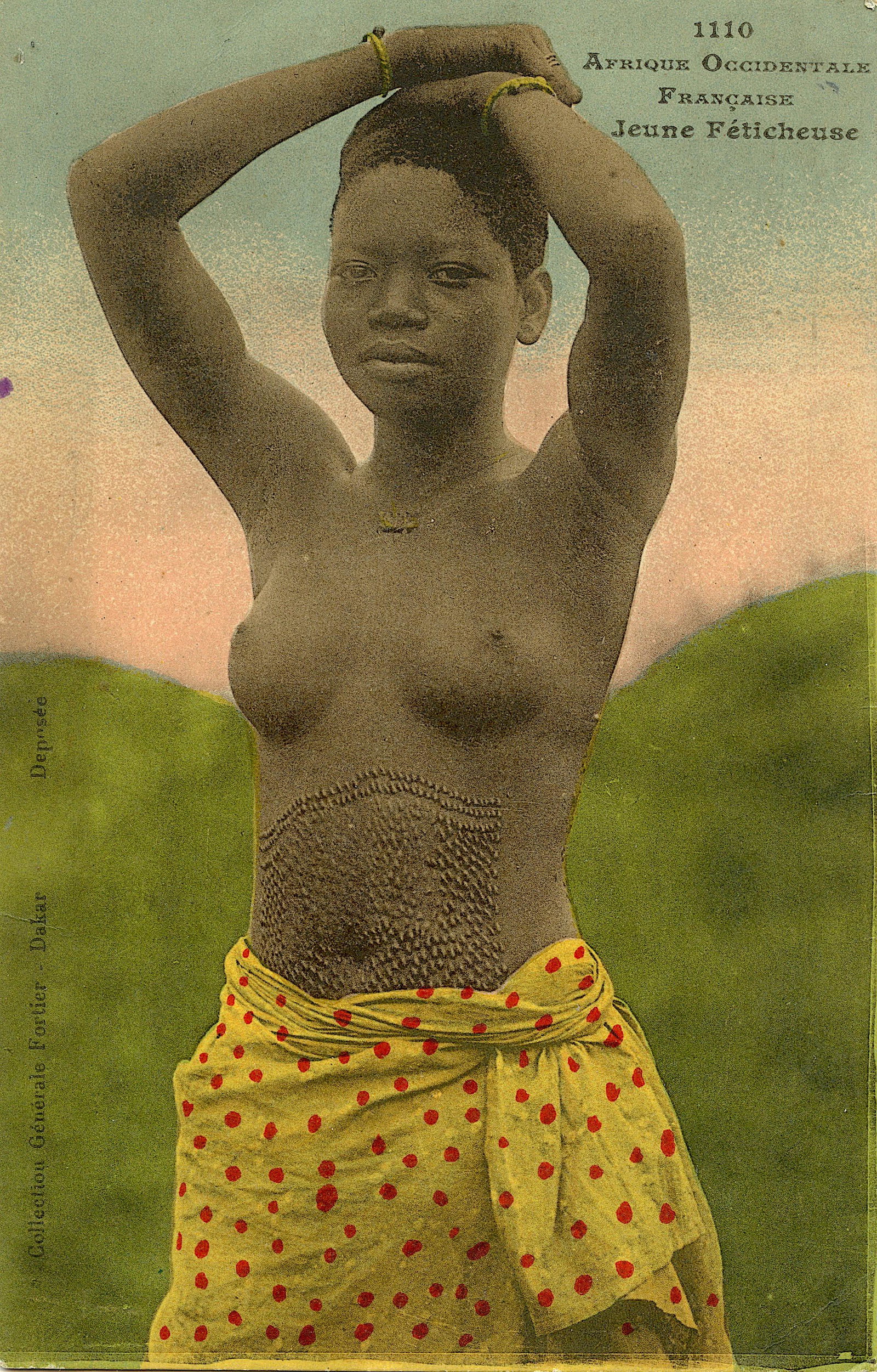 Antique African Female Nude Postcard: The dimensions of an antique / vintage postcard are Approx. 5.5" x 3.5" (small variances can occur). This lot is located in Boca Raton, Fl and its shipment will be made directly by Artelisted. Shippin