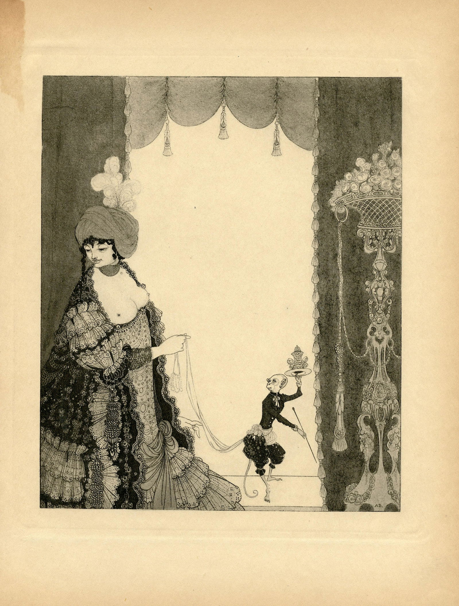 AUBREY BEARDSLEY Antique Print Litho, 1899: Antique Lithograph print produced in England by John Lane London in 1899. Paper dimensions 11" x 8.25" (variances can occur). Vincent Beardsley (21 August 1872 Ð 16 March 1898) was an English illustr