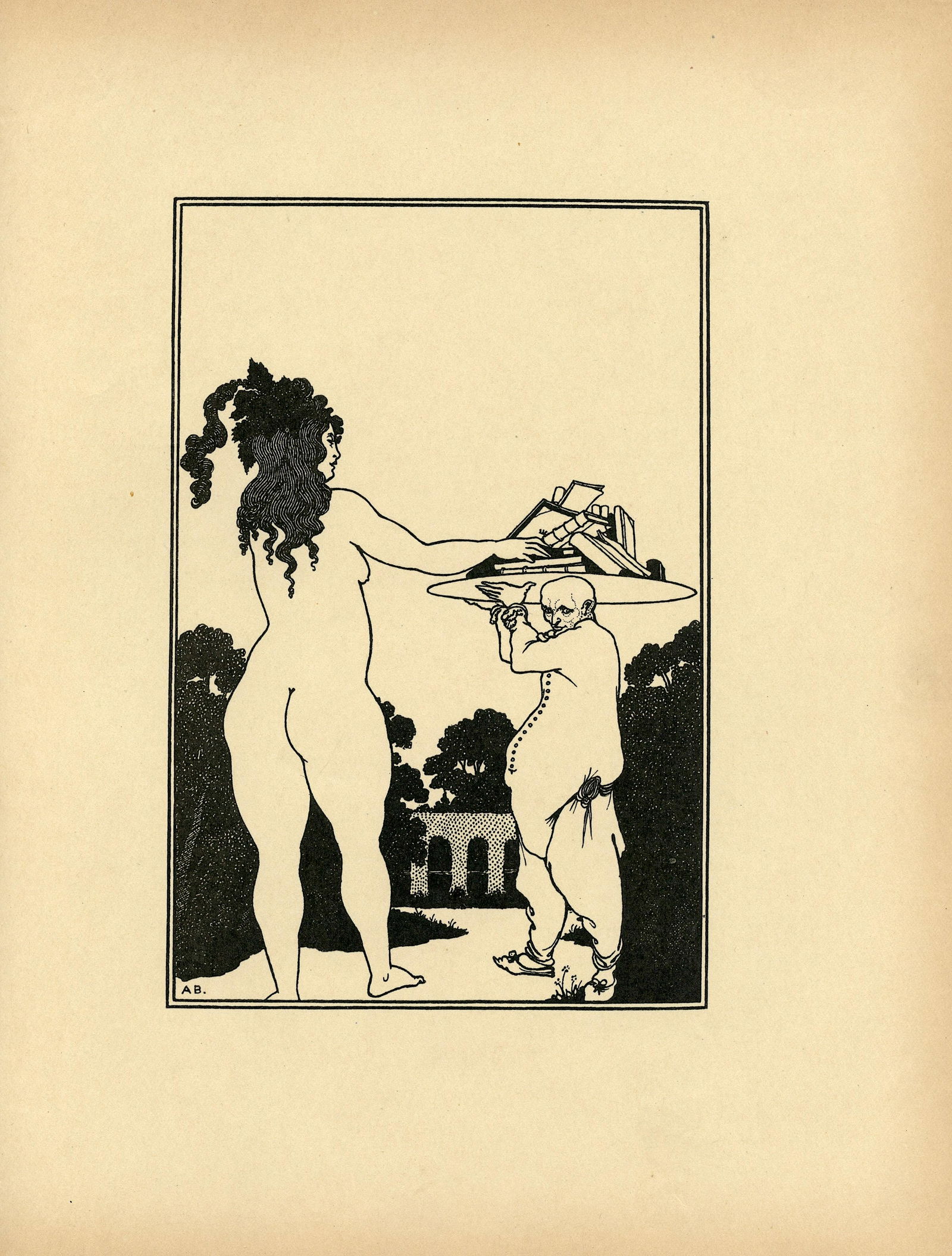 AUBREY BEARDSLEY Antique Print Litho, 1899: Antique Lithograph print produced in England by John Lane London in 1899. Paper dimensions 11" x 8.25" (variances can occur). Vincent Beardsley (21 August 1872 Ð 16 March 1898) was an English illustr