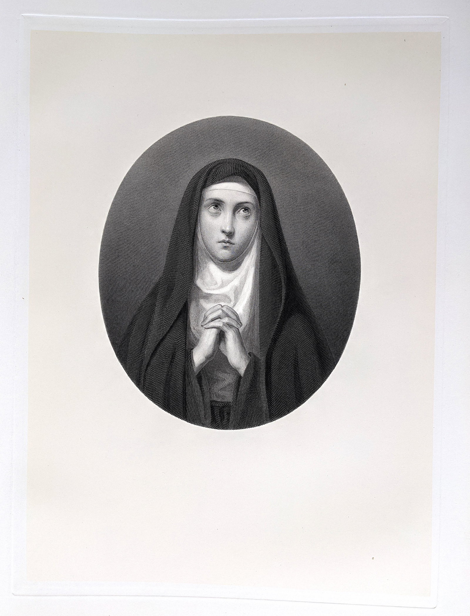J. G. SCHAEFFER Museum Quality Antique Engraving, 1855: Description: Name of the art work: The Nun. We are very proud to be able to offer this piece of fine art for your consideration. This museum quality engraving was delicately printed by a top engraver 