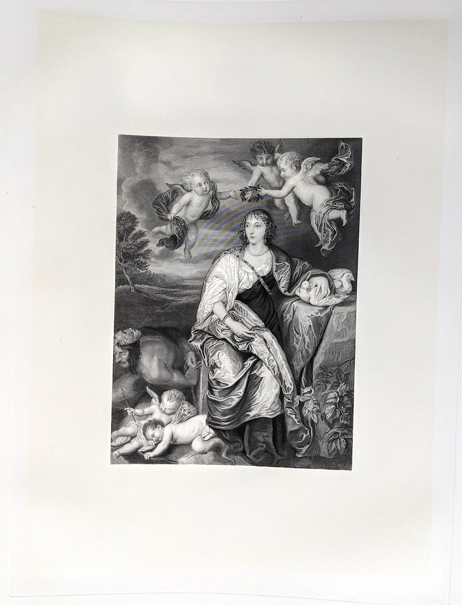 VAN DYCK Museum Quality Antique Engraving, 1855: Description: Name of the art work: The Lady Digby. We are very proud to be able to offer this piece of fine art for your consideration. This museum quality engraving was delicately printed by a top en
