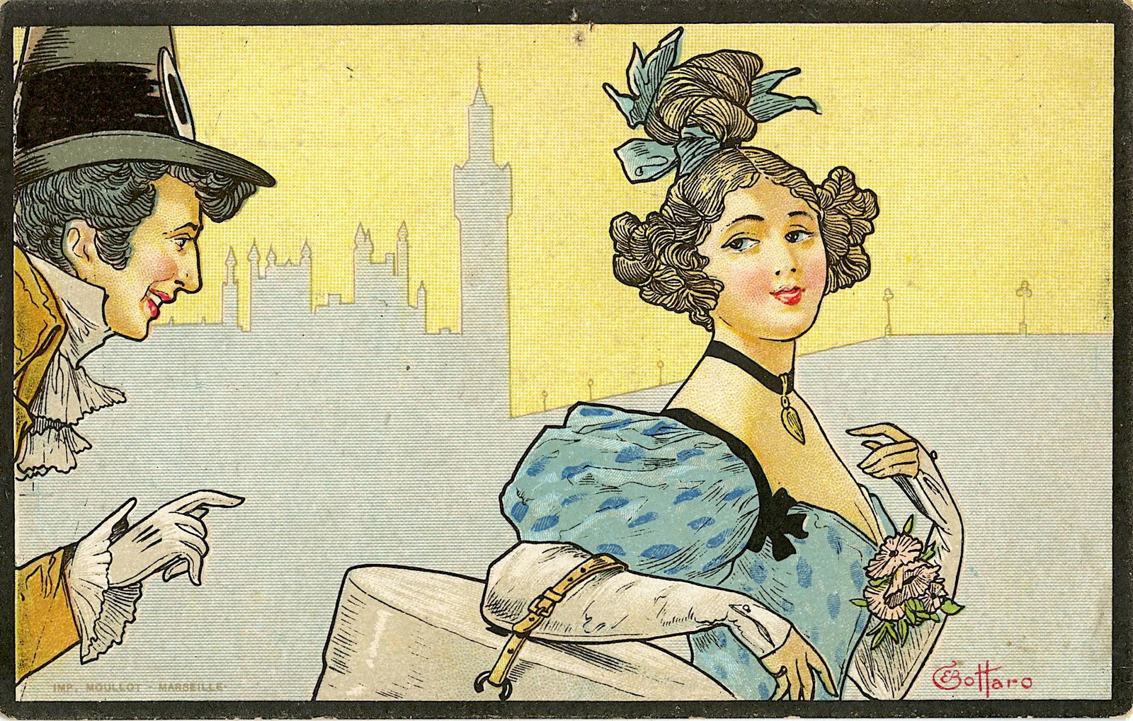 Antique  Rare Postcard Art Nouveau / Deco (1 of 2)