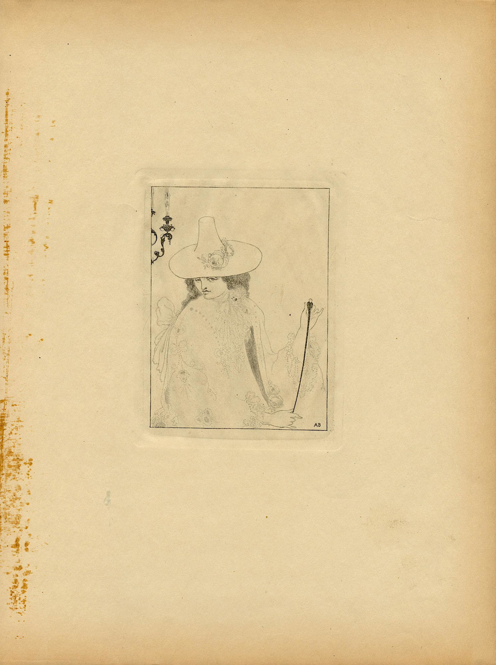 AUBREY BEARDSLEY Antique Print Litho, 1899: Antique Lithograph print produced in England by John Lane London in 1899. Paper dimensions 11" x 8.25" (variances can occur). Vincent Beardsley (21 August 1872 Ð 16 March 1898) was an English illustr