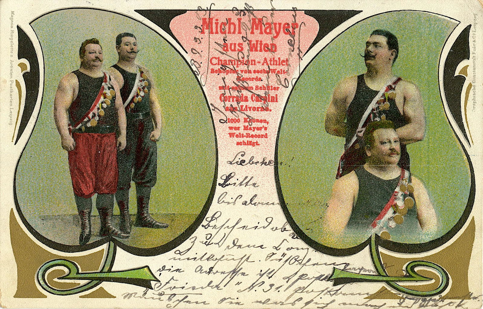Antique Rare Postcard Circus Actors (1 of 2)