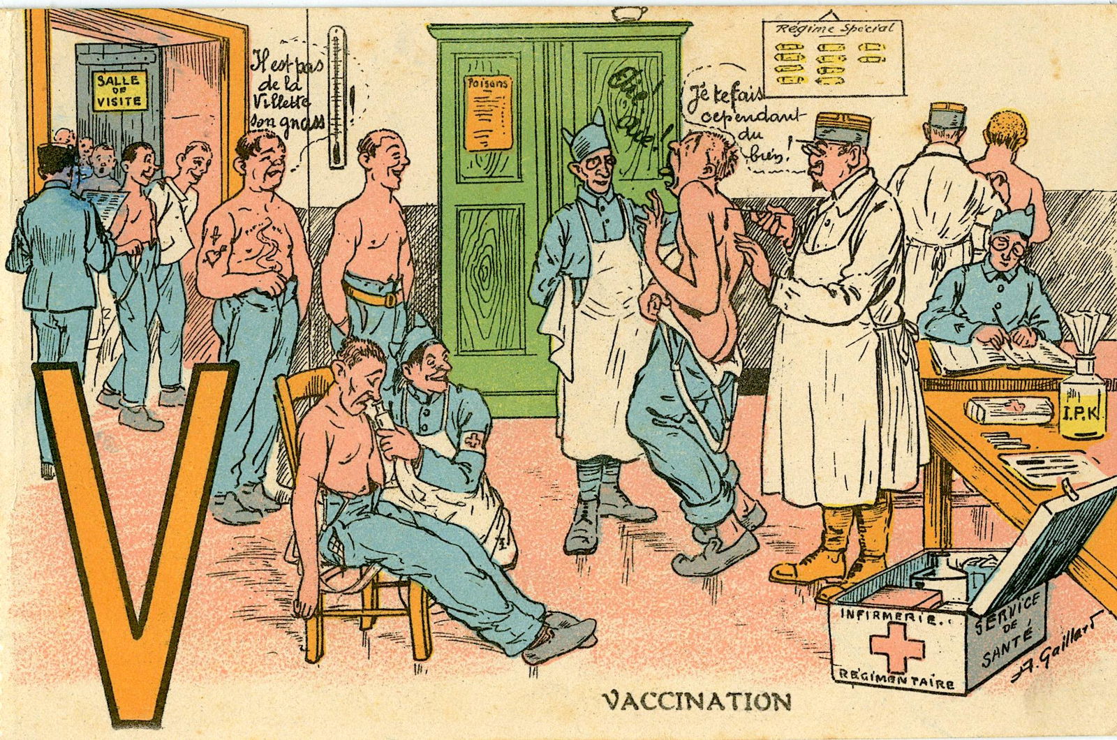 Antique Rare Postcard Vaccination WWI (1 of 2)