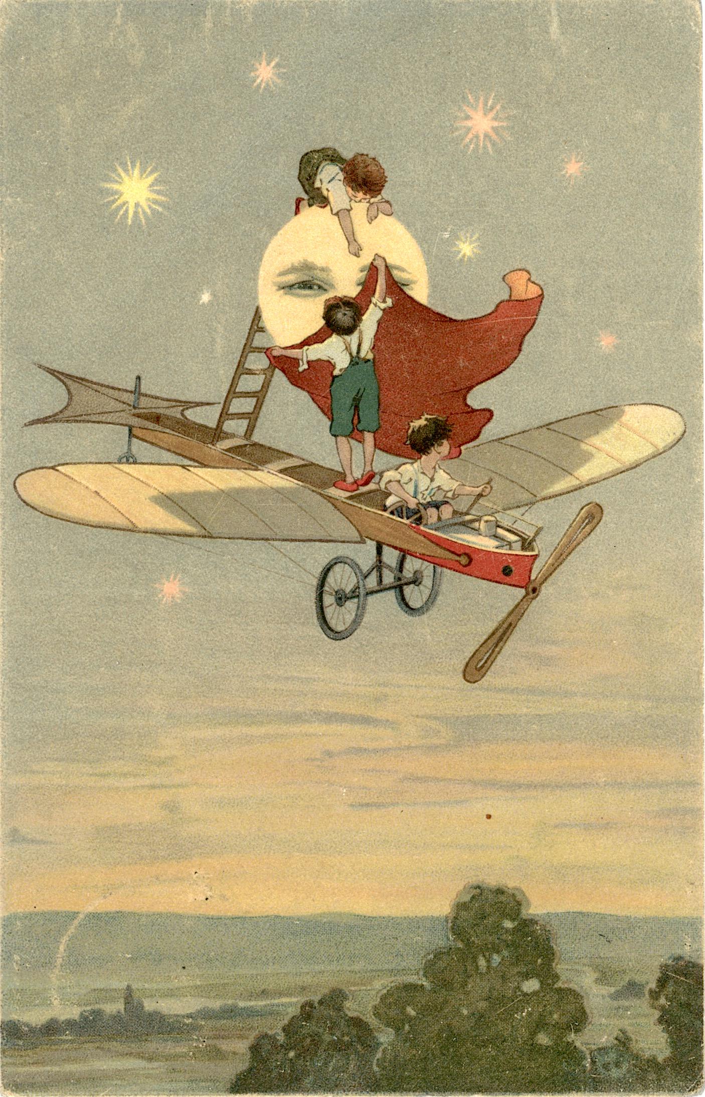 Antique Rare Postcard Art Deco Aviation (1 of 2)