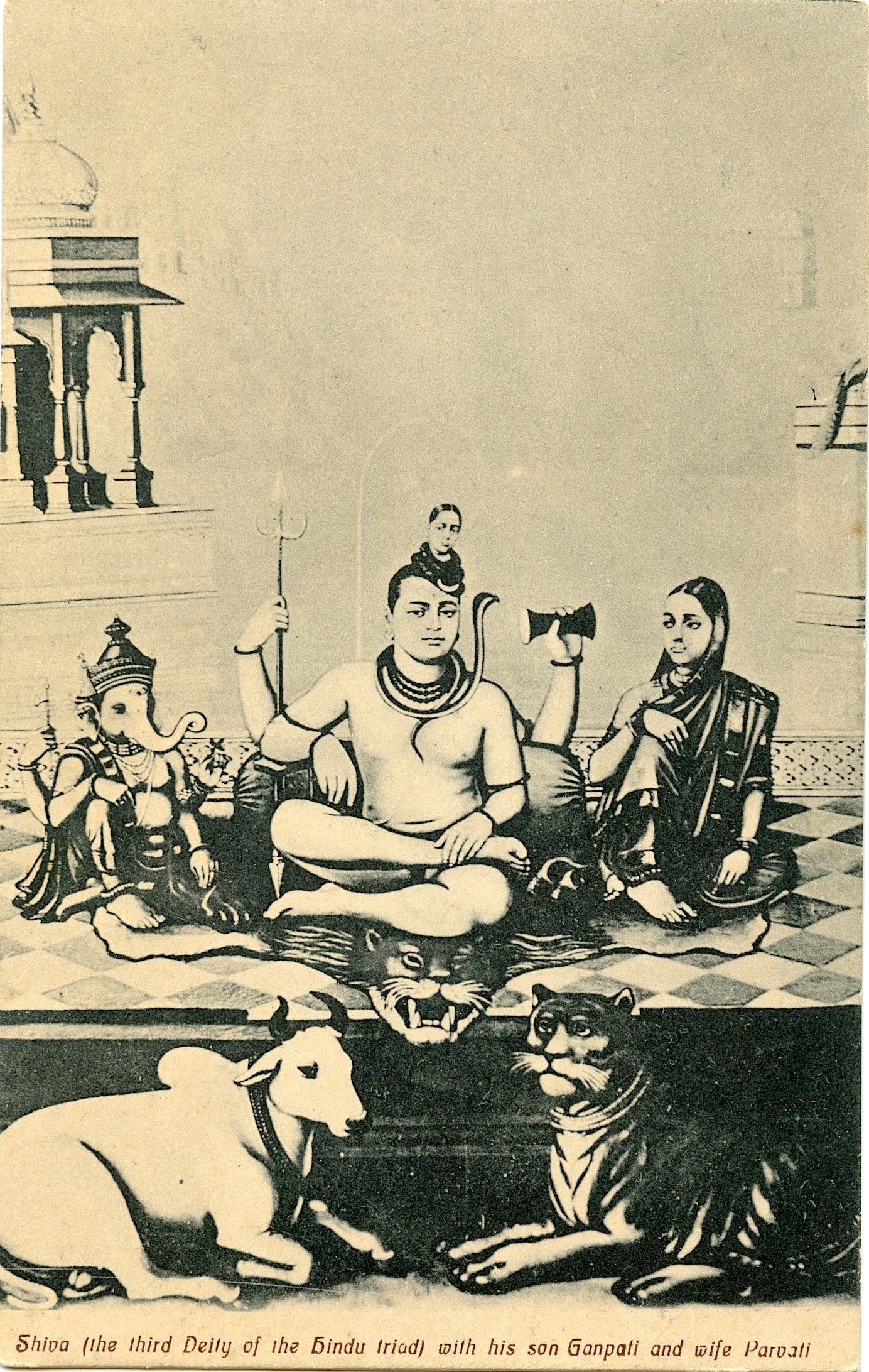 Antique Postcard Shiva India (1 of 2)