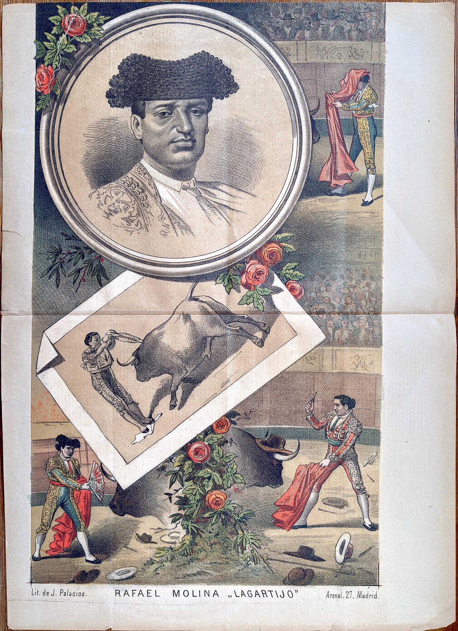 Antique LA LIDIA Print Litho Bullfight Spain, 1880s: The dimensions are Approx. 21"x 15" (small variances can occur). This lot is located in Boca Raton, Fl and its shipment will be made directly by Artelisted. Shipping insurance is the responsibility of