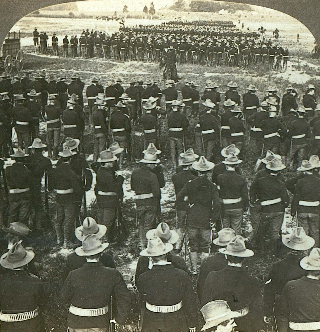 Antique Real Photo Stereoview Spanish American War: This is a low reserve auction including many museum quality Americana real photo stereoviews originals from the epoch (period between 1850s to 1930s). Their provenance is from a top collector (during 