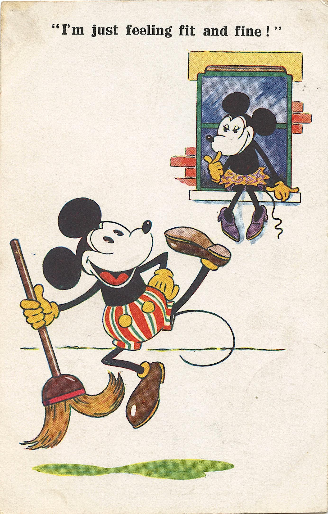 Antique / Vintage Postcard Mickey Mouse, 1930 (1 of 2)
